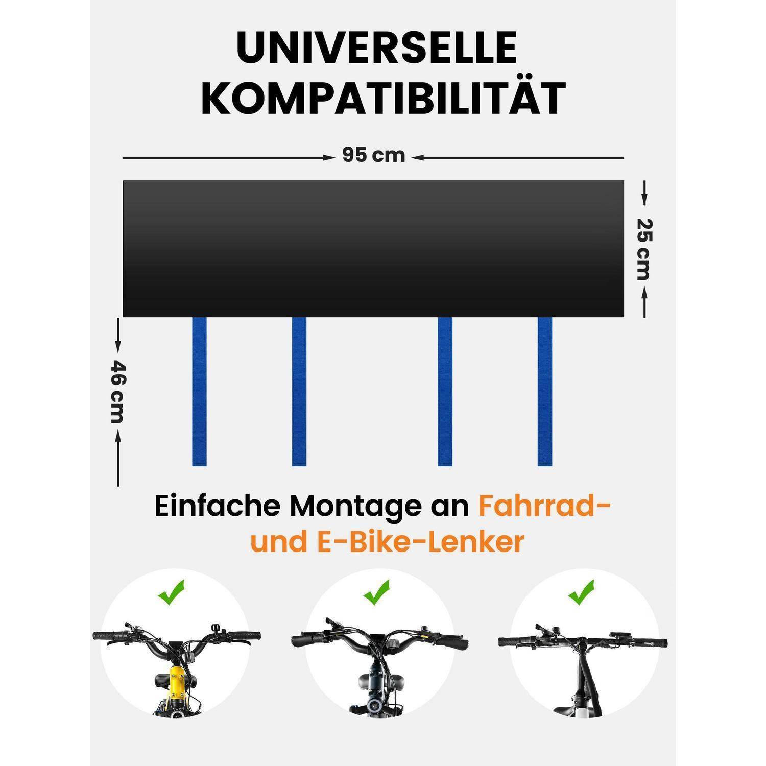 Lenkerschutzhülle E-Bike Fahrrad Transportschutz 450D Oxford wasserabweisend