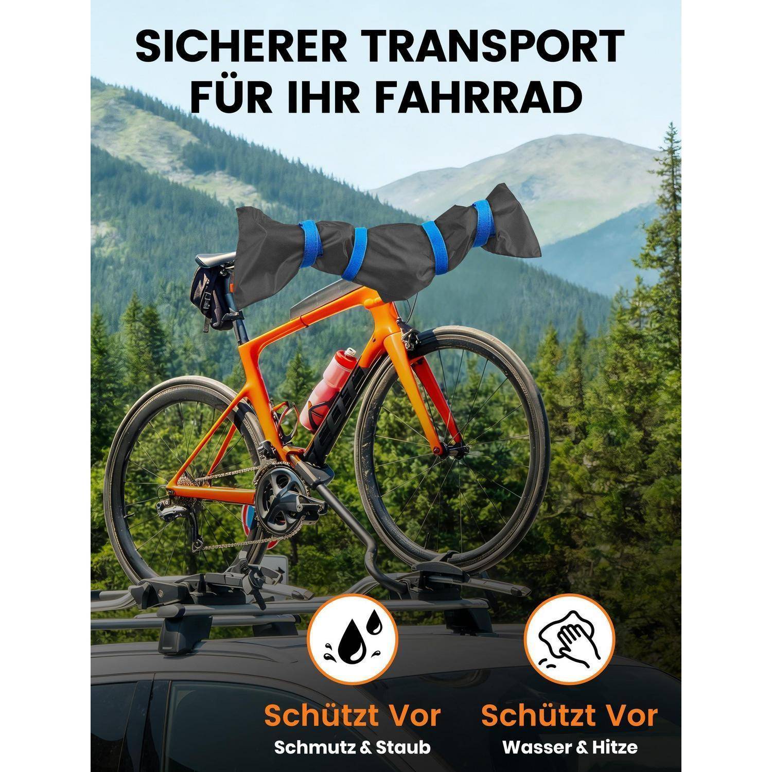 Lenkerschutzhülle E-Bike Fahrrad Transportschutz 450D Oxford wasserabweisend