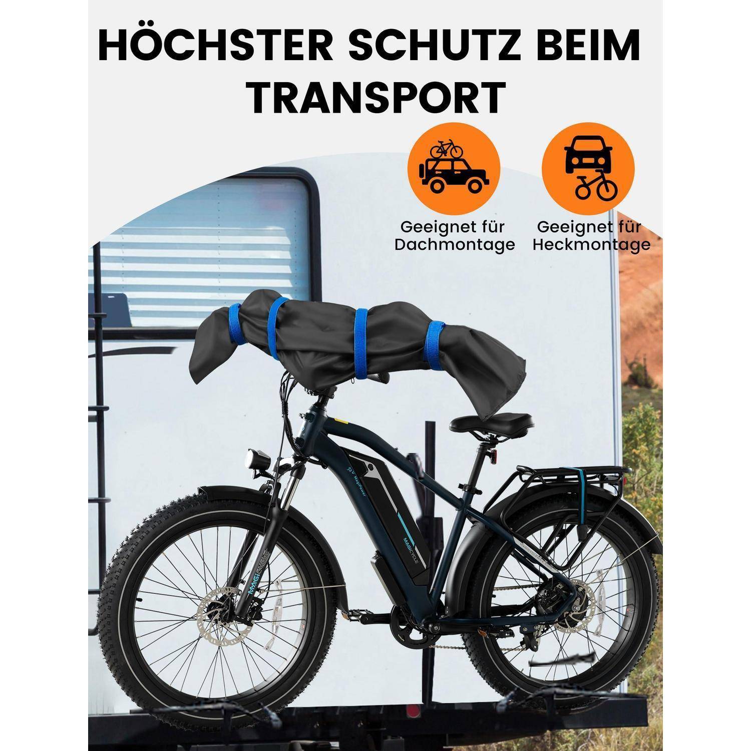 Lenkerschutzhülle E-Bike Fahrrad Transportschutz 450D Oxford wasserabweisend