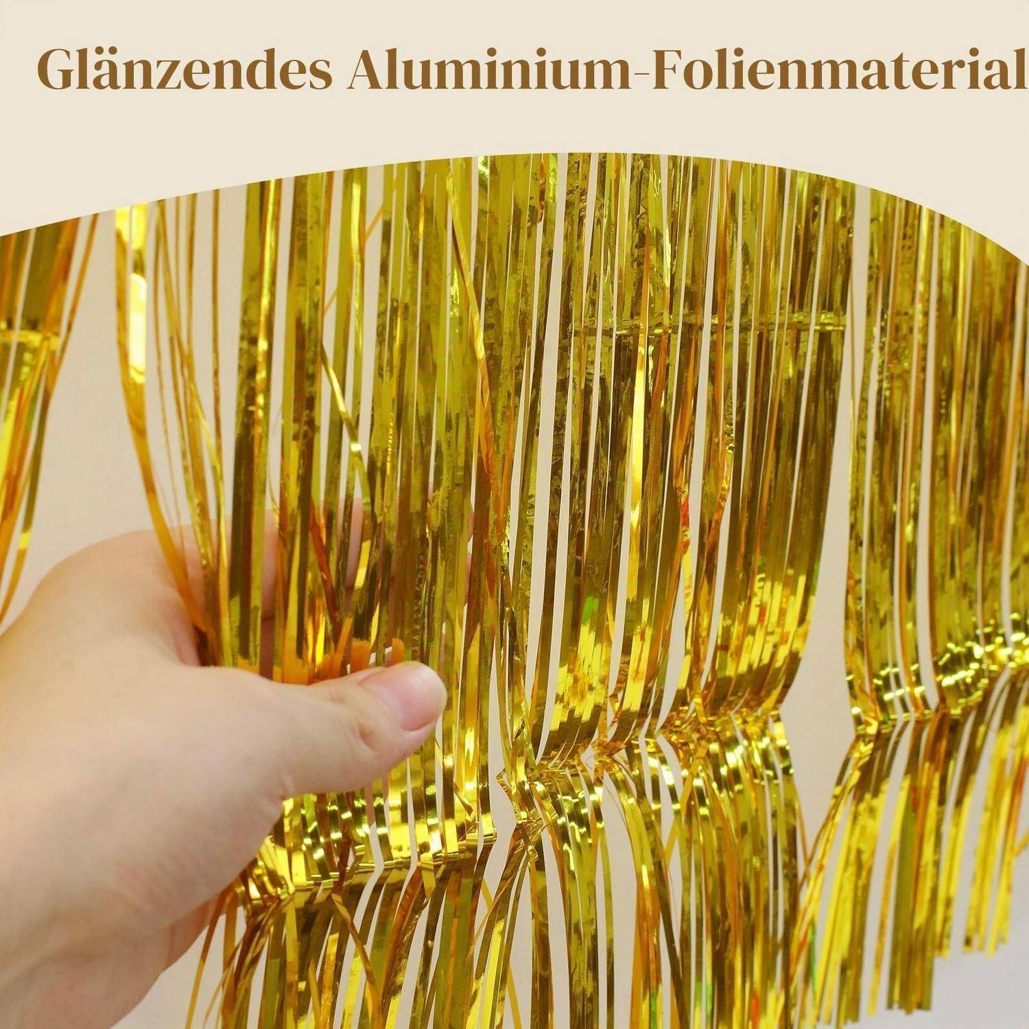 Girlande Metallic Folie Gold 6er Set 18m Partydeko