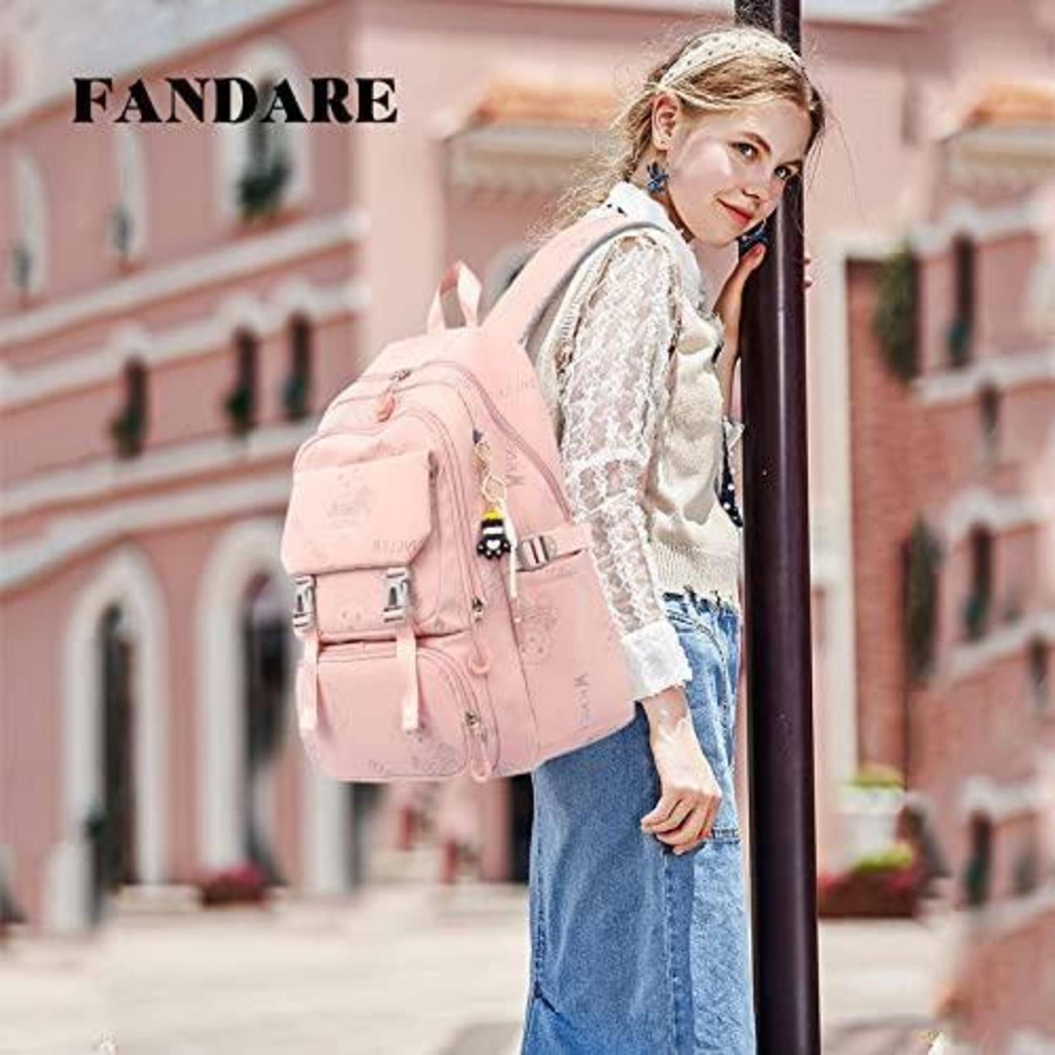 Damen Rucksack Daypack Laptopfach bis 15,6 Zoll Rosa