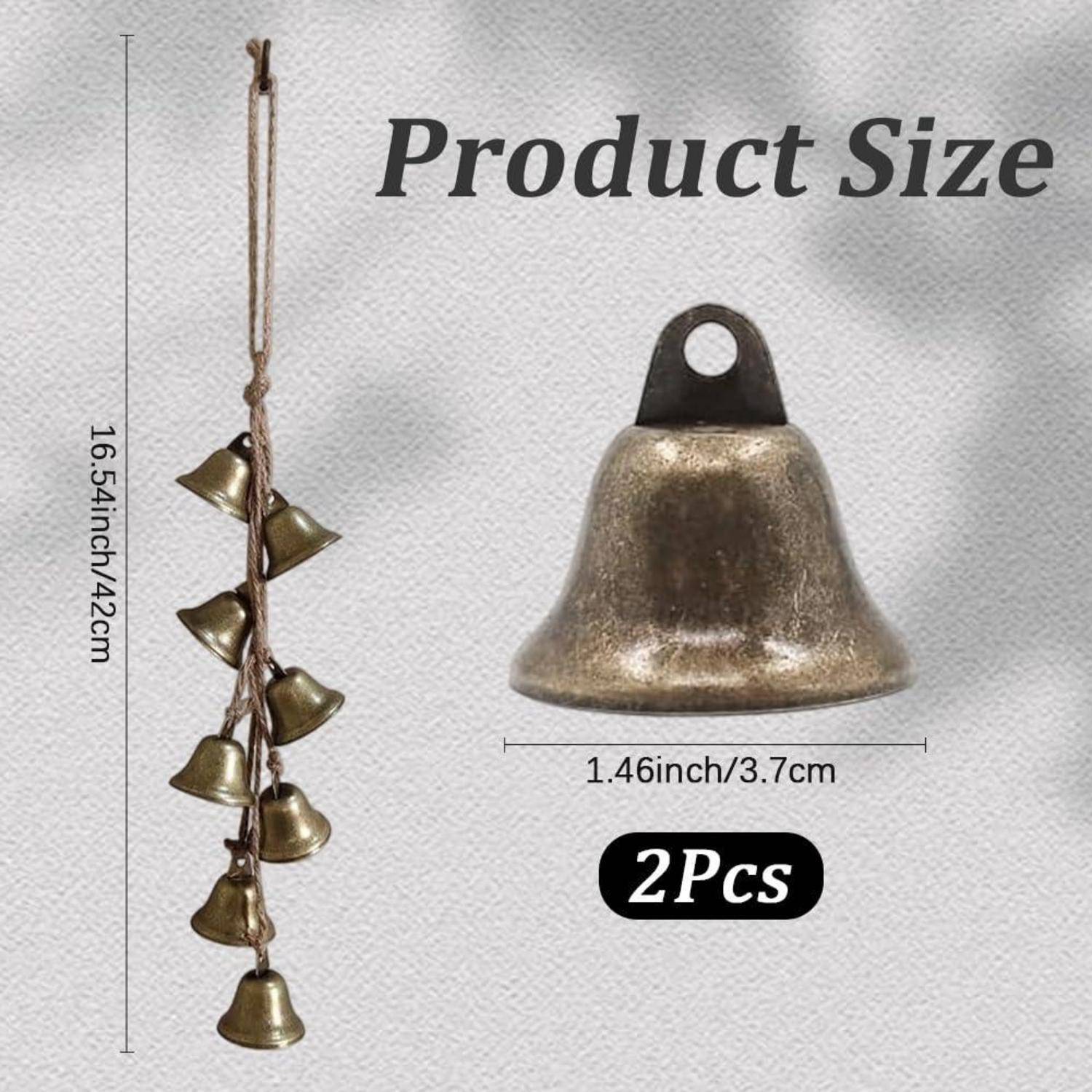 CREATCABIN 2 Stück Hexenglocken Windspiel Antik Bronze Eisen 42cm
