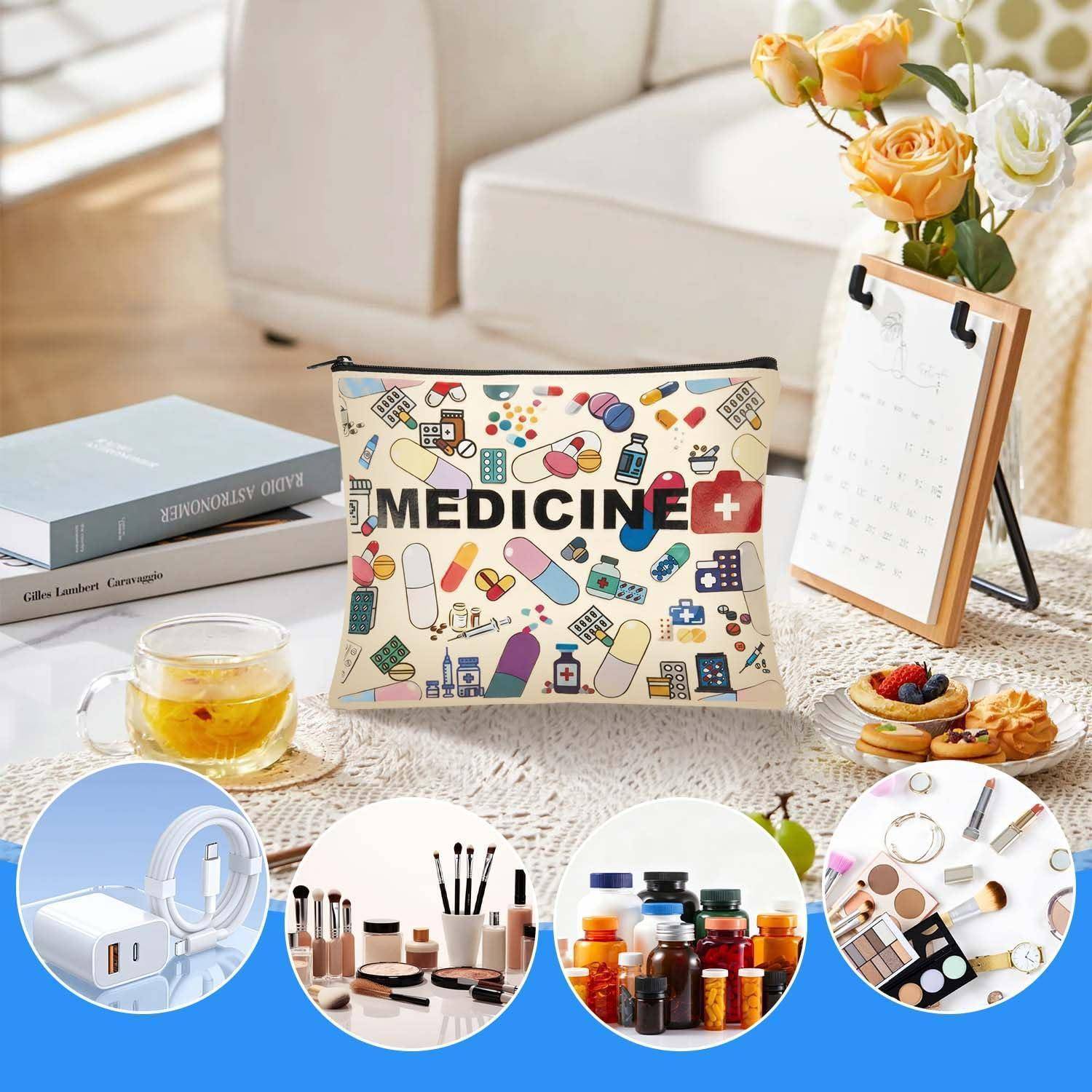Medikamententasche leer, Reiseapotheke mit Reißverschluss