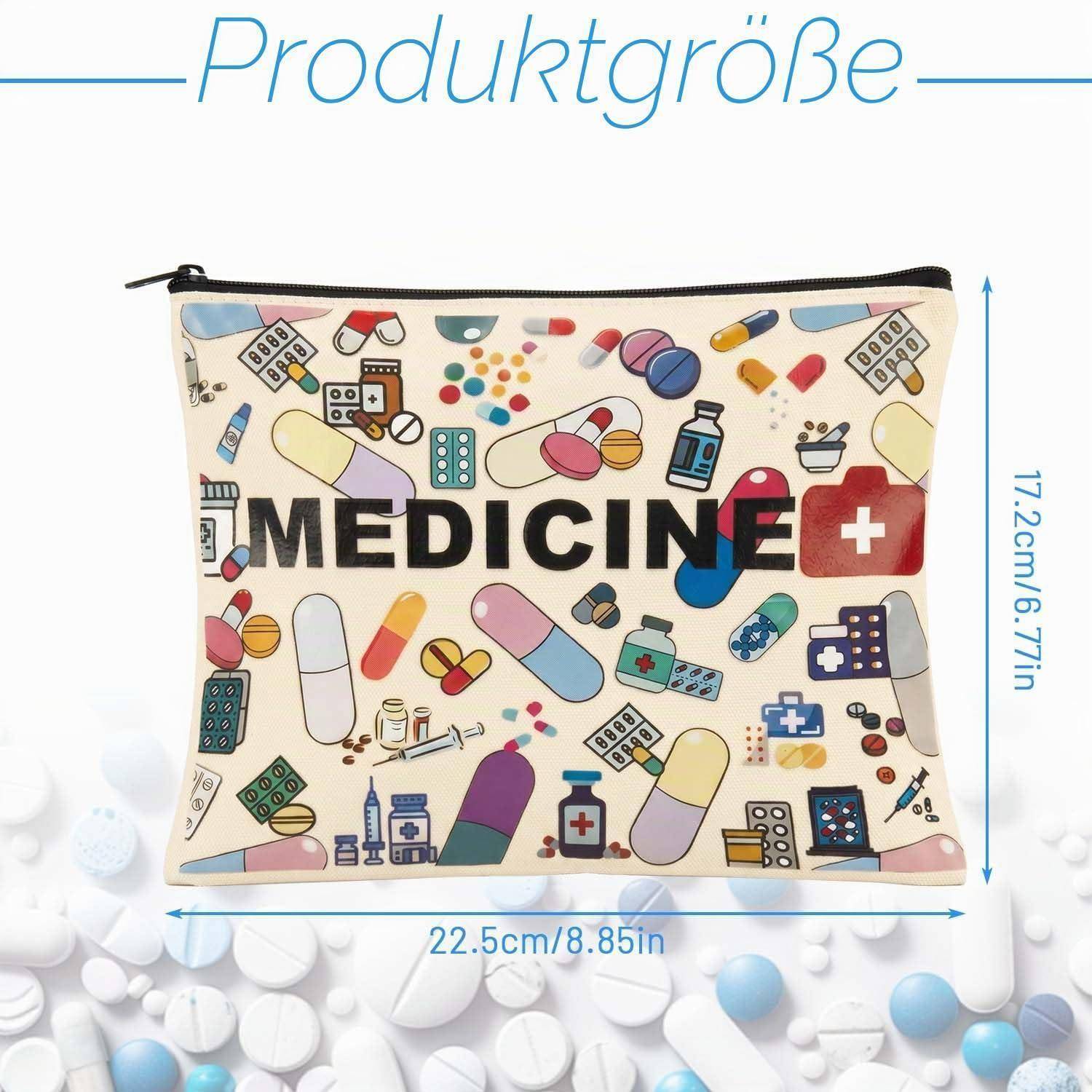 Medikamententasche leer, Reiseapotheke mit Reißverschluss