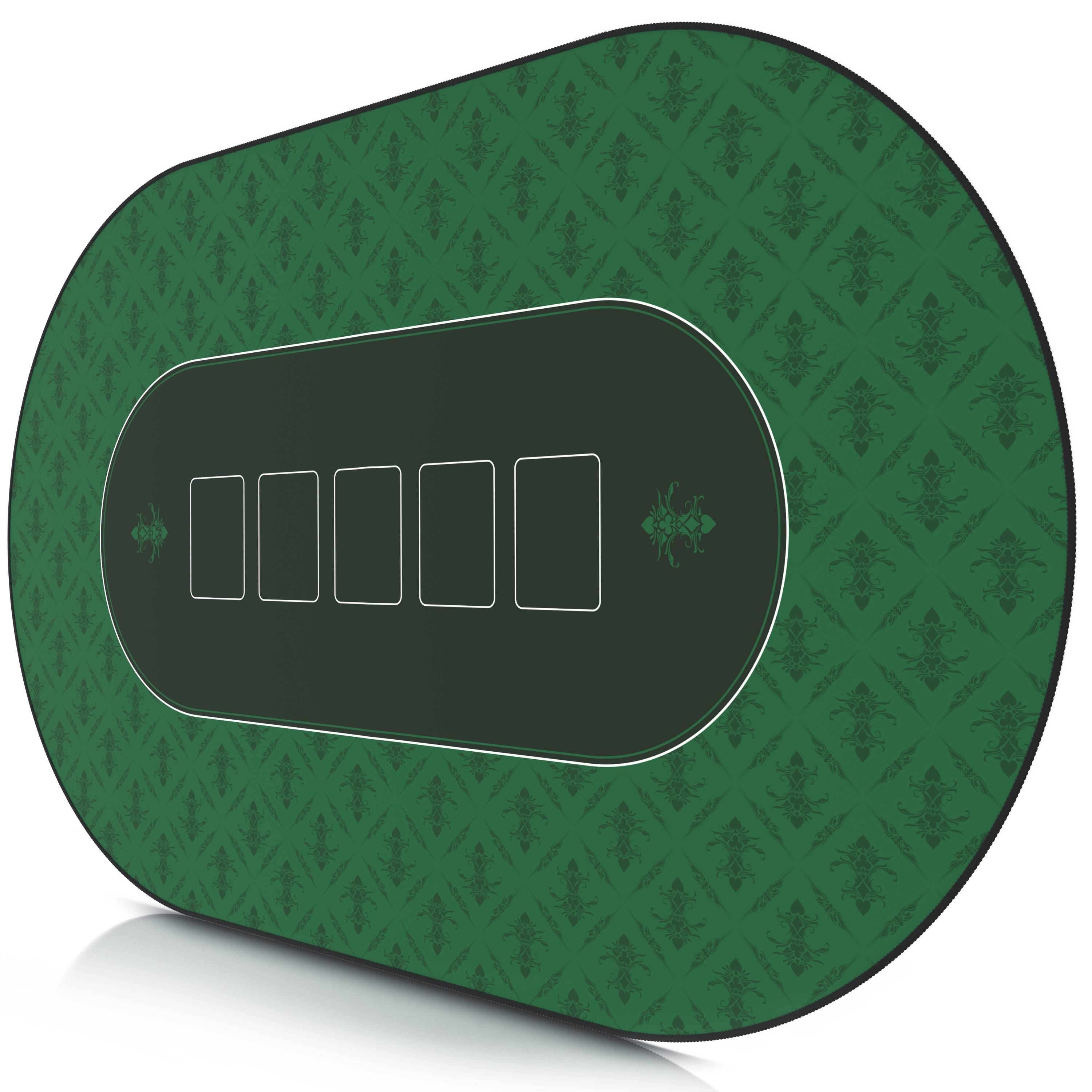 Grüne gemusterte tragbare Batteriepacks mit einem zentralen schwarzen Display, das fünf Batteriepegelbalken anzeigt.