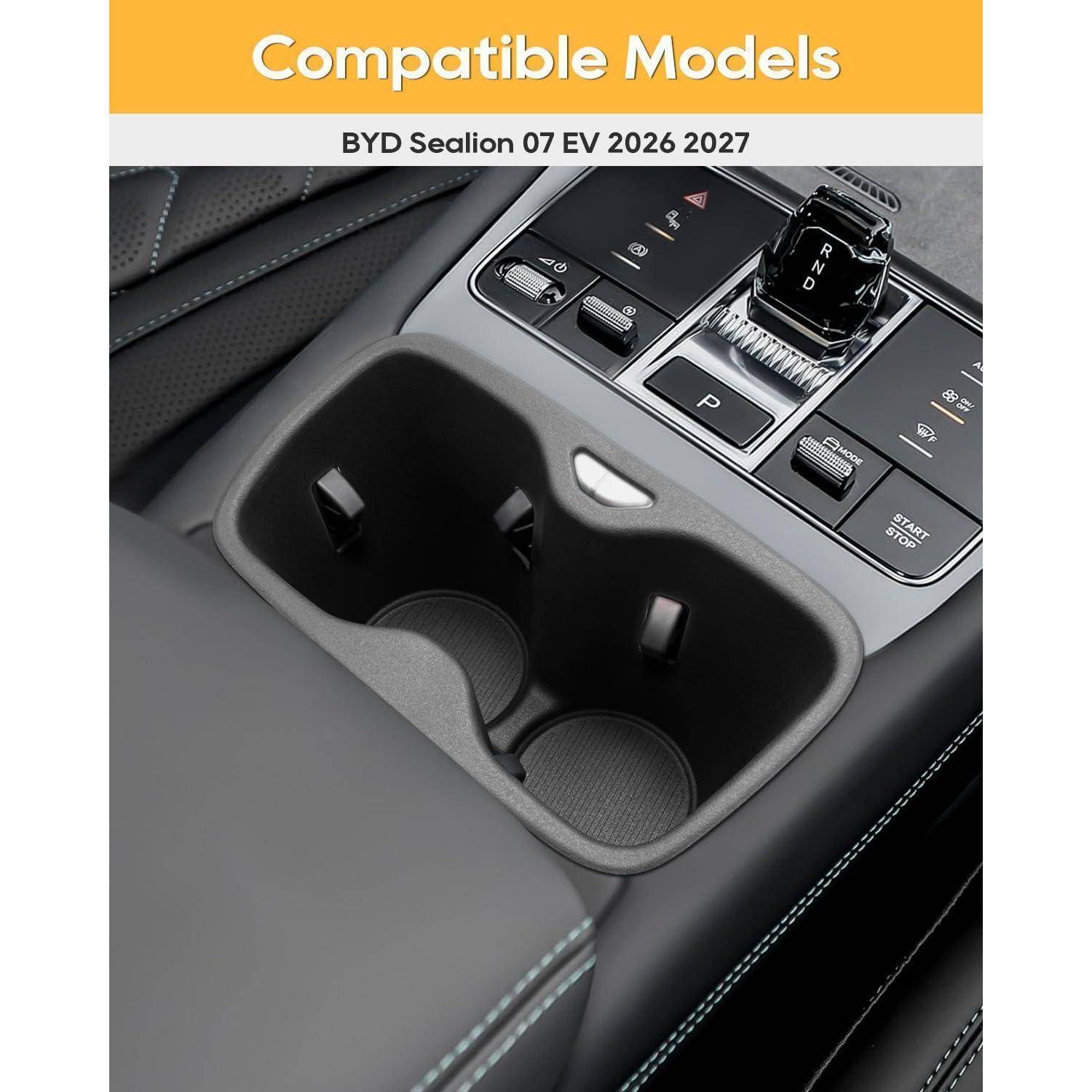 YEE PIN Getränkehalter für BYD Sealion 07 EV 2024-2026 Mittelkonsole TPE Einsatz