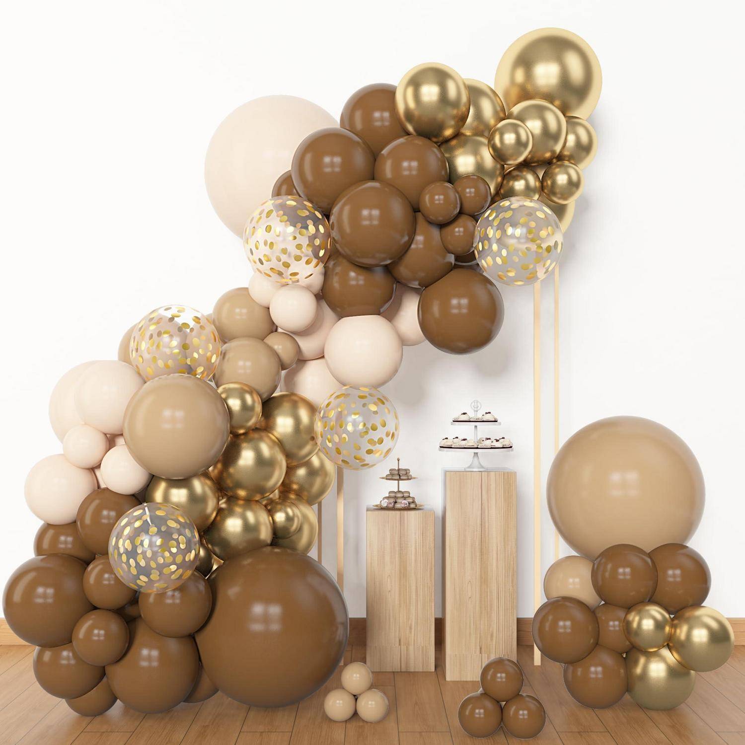 Ballongirlande Braun 153 Stück mit Zubehör