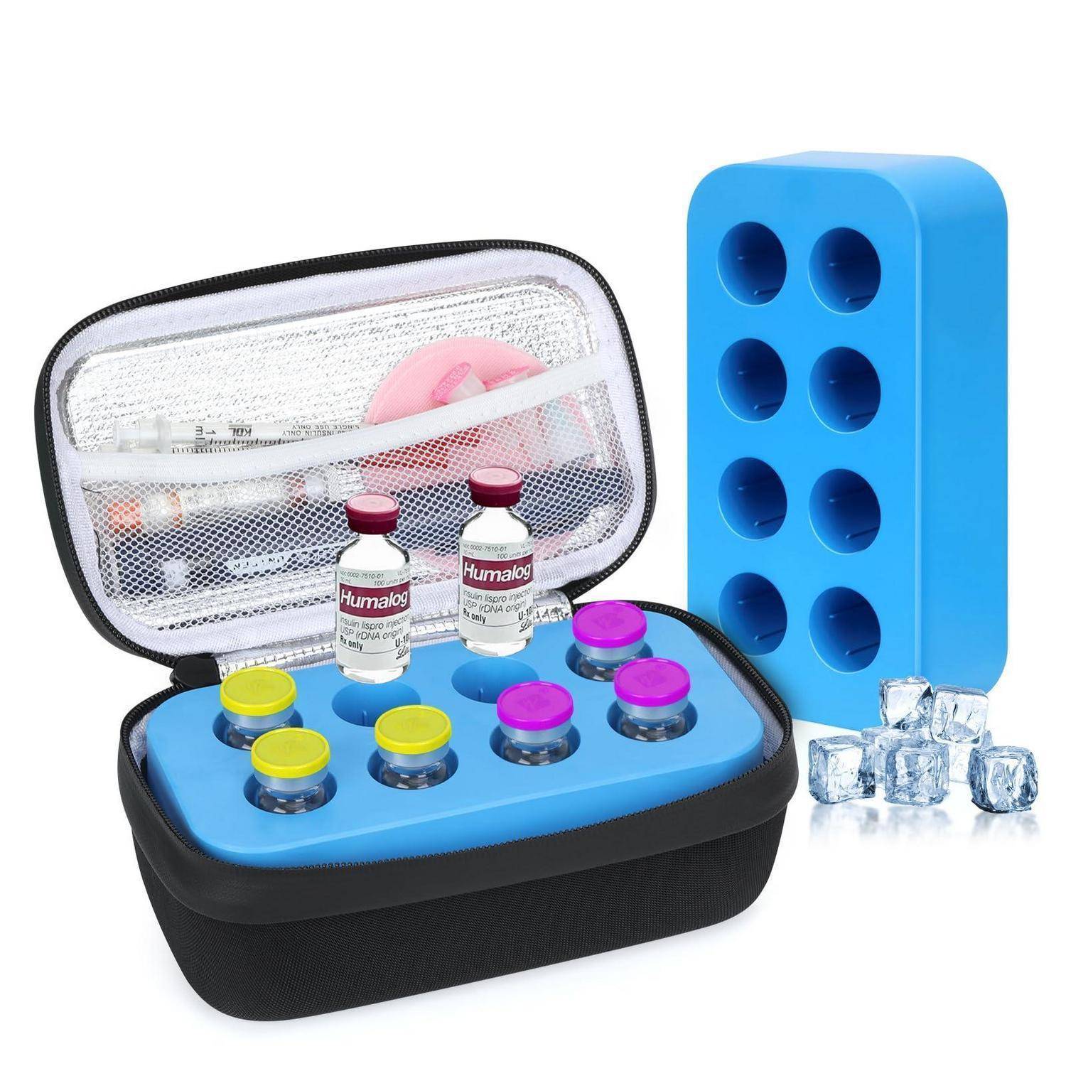 Youshares Peptide Vial Fridge Box 8 Fach Insulin Flaschenhalter Schwarz