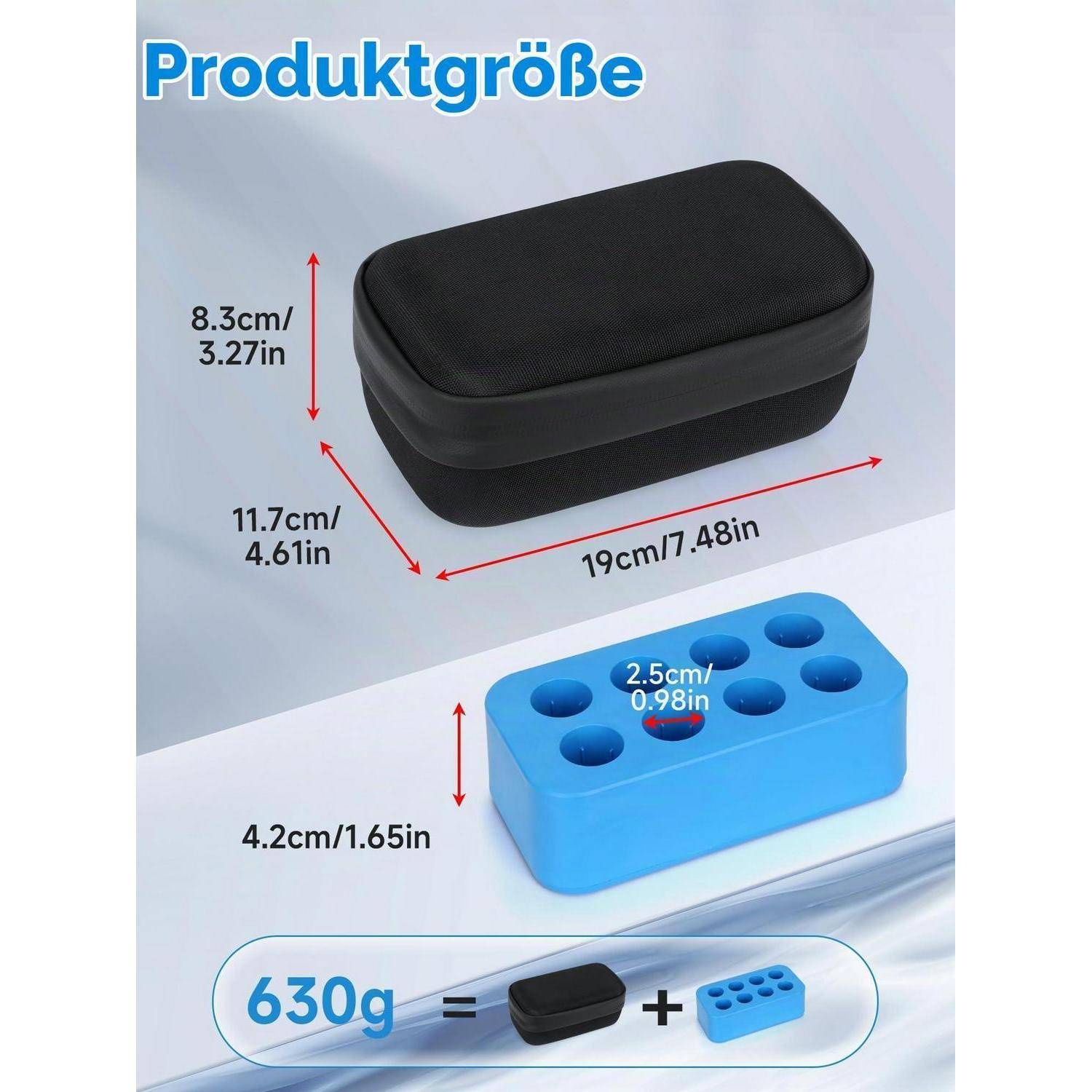 Youshares Peptide Vial Fridge Box 8 Fach Insulin Flaschenhalter Schwarz