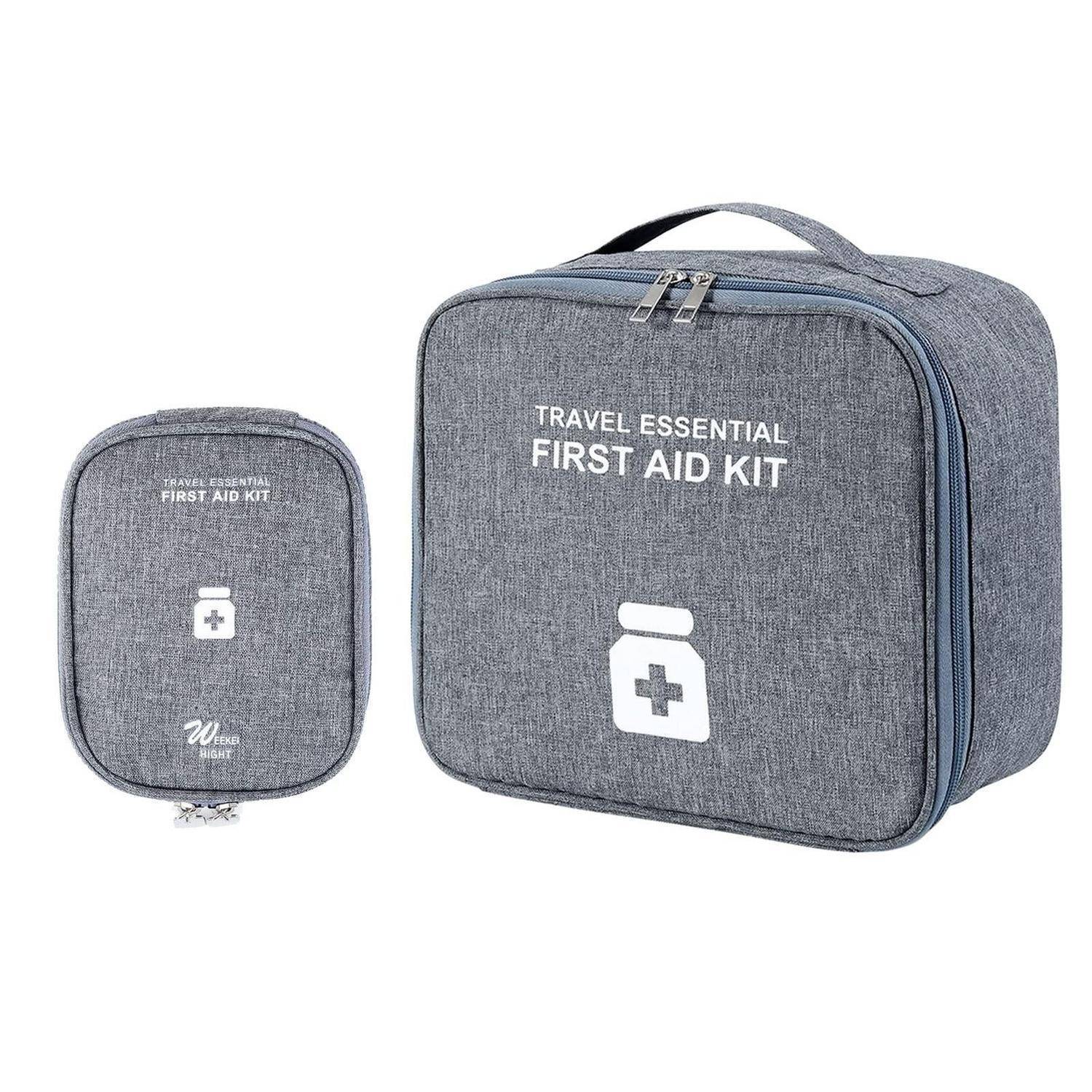 2x Medizin Aufbewahrungstasche, Reiseapotheke, feuchtigkeitsdicht, doppellagig