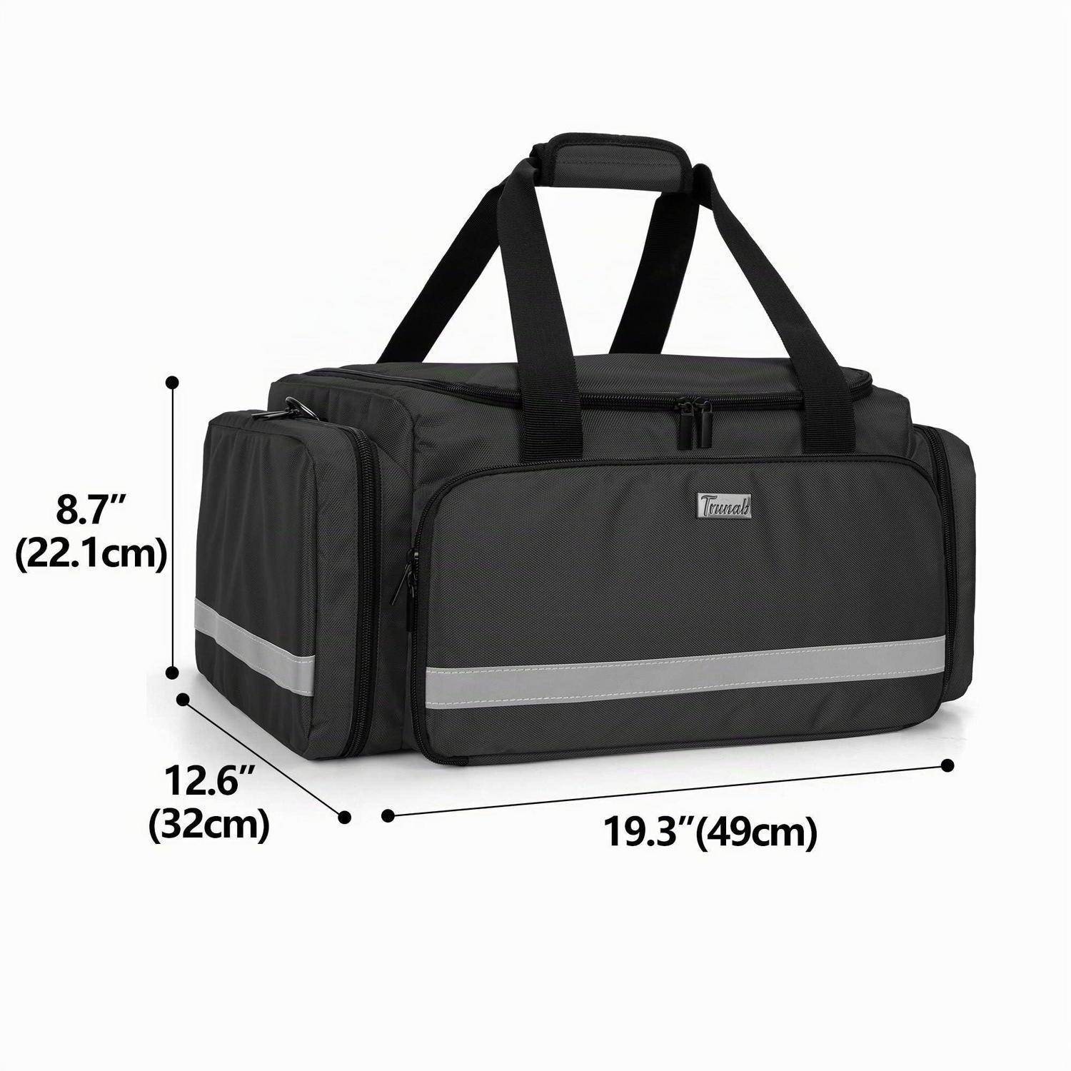 Trunab Notfalltasche Schwarz mit Trennwänden und reflektierenden Streifen