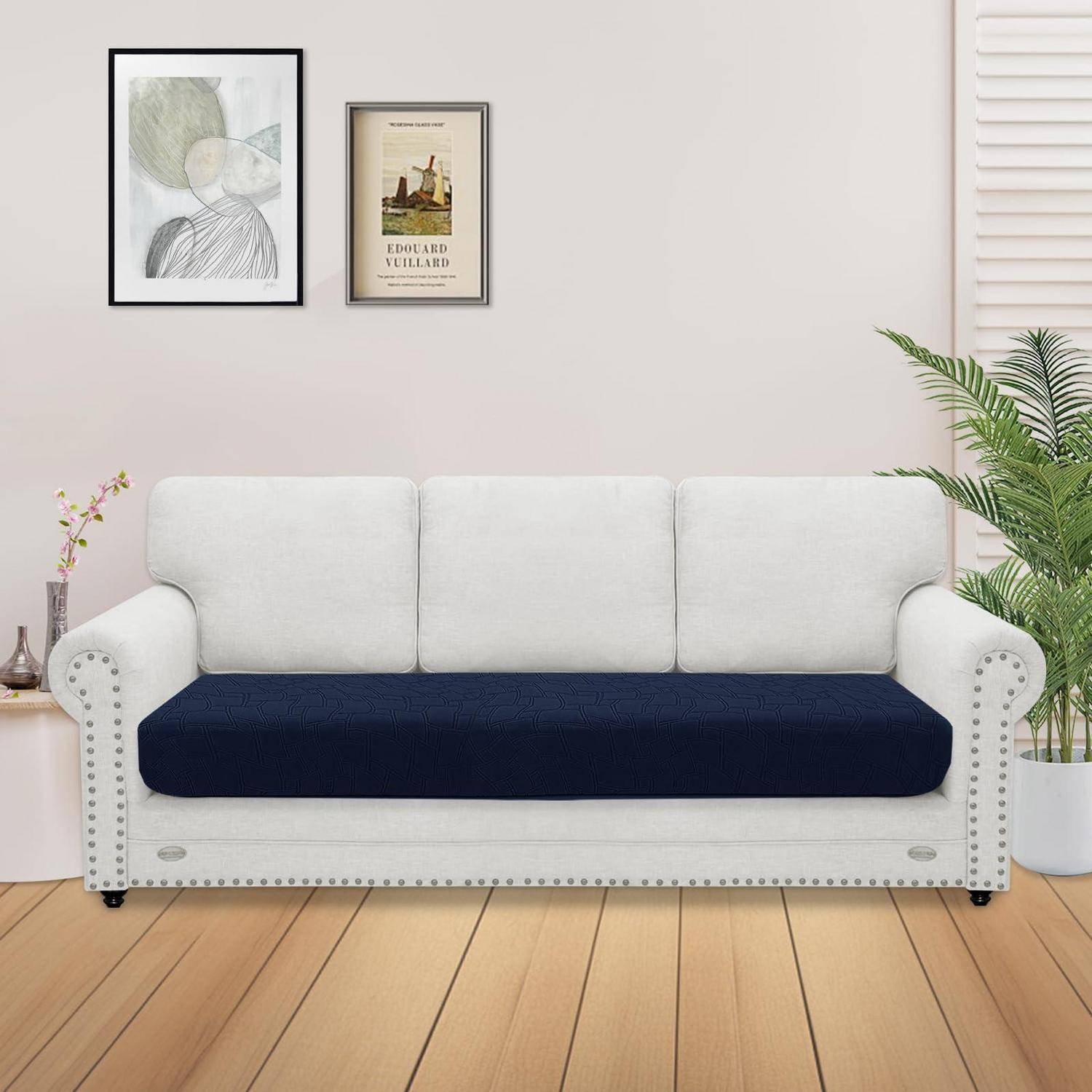 Ystyle Sofa Sitzkissenbezug Stretch Dunkel Blau 3 Sitzer