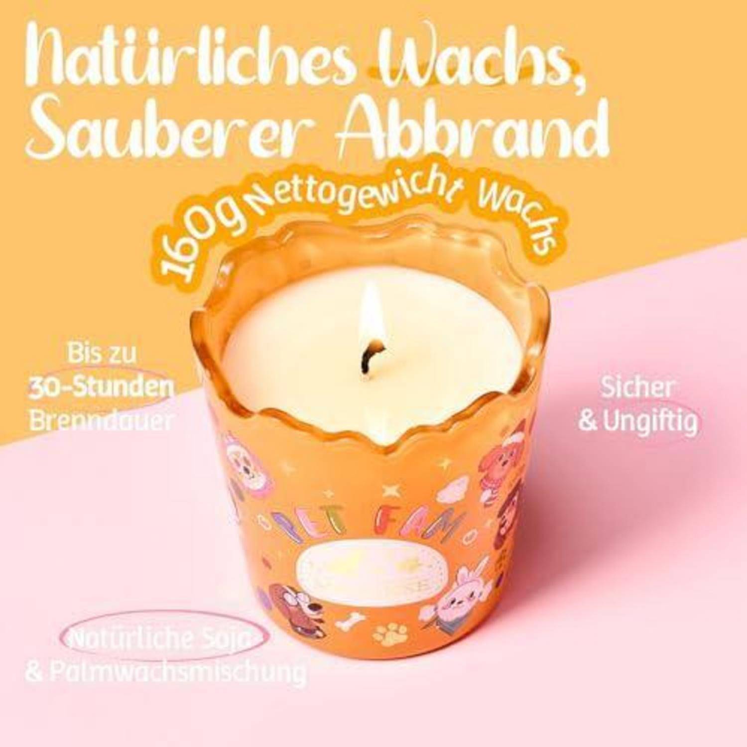 M&amp;SENSE Duftkerze Zitrone-Grapefruit Sojawachs 160g 30h