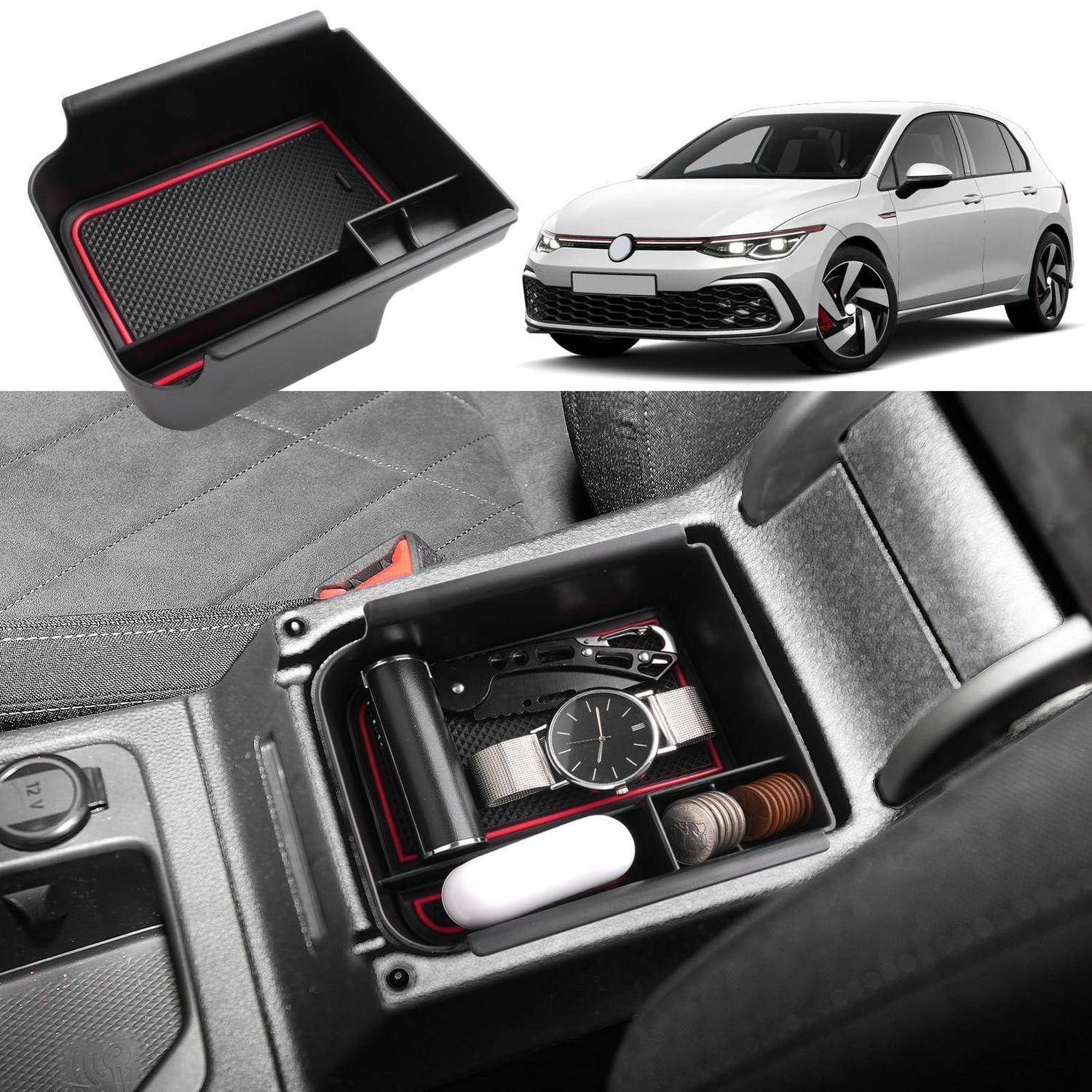 Mittelkonsolen-Organizer für VW Golf 8 8.5 GTI GTD GTE 2020-2025 Rot