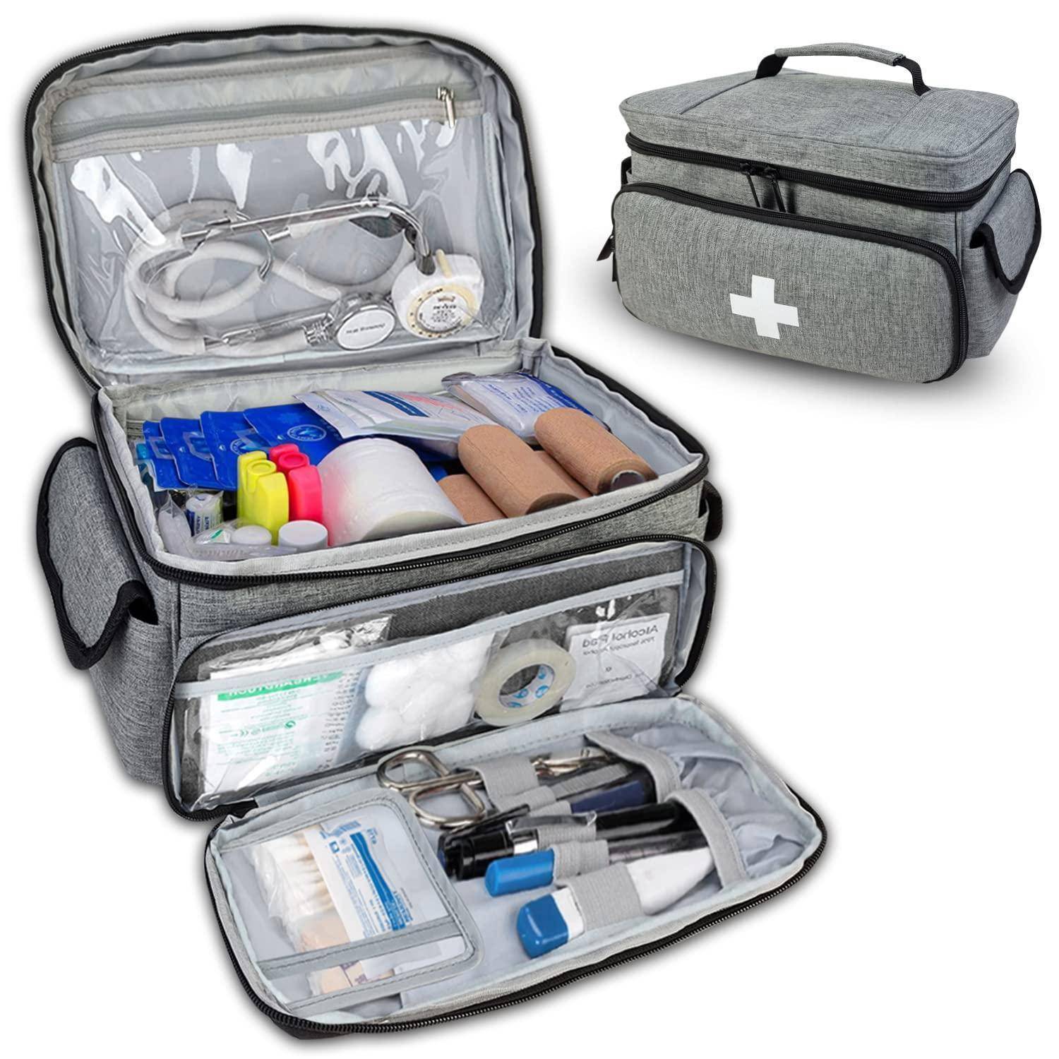 Erste Hilfe Tasche leer Grau, wasserdicht, 29x20x17cm