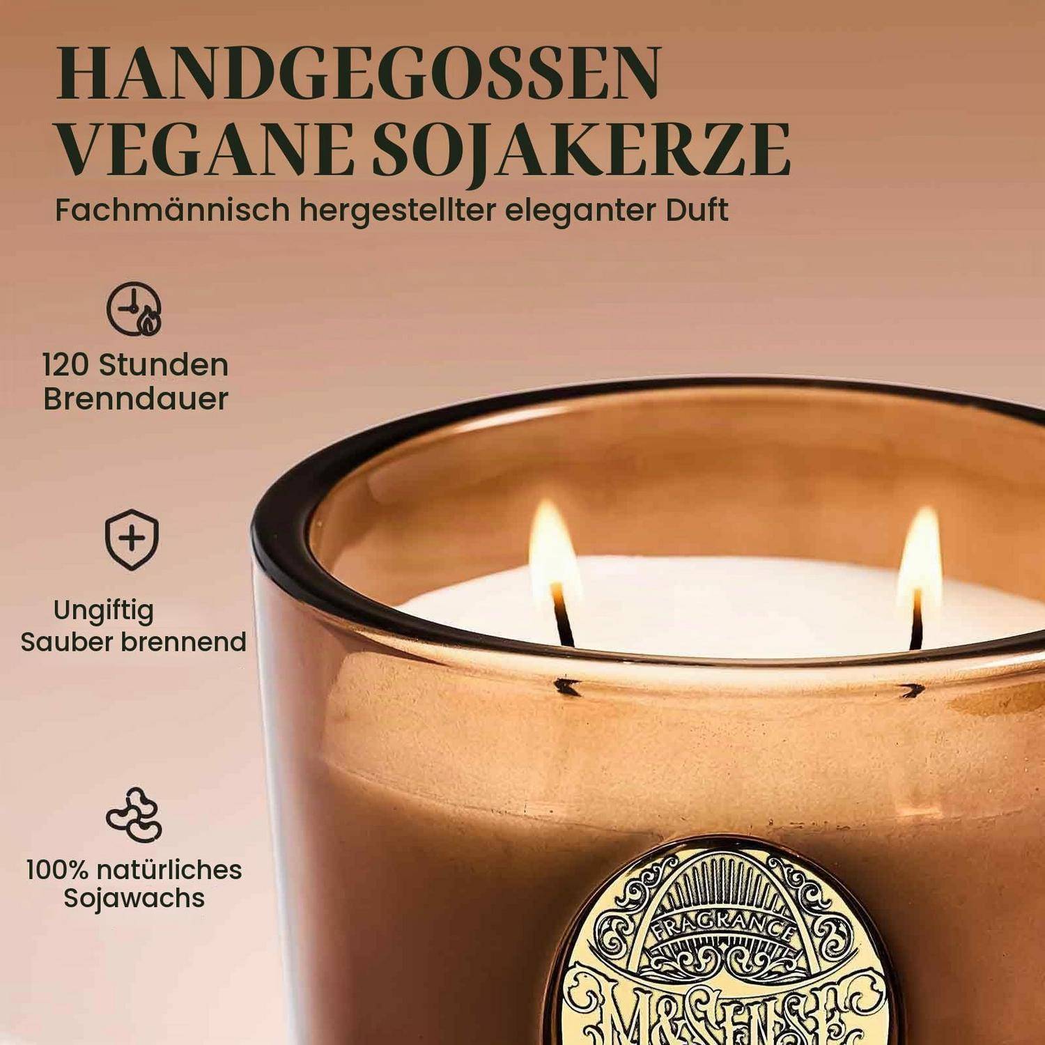 M&amp;SENSE Duftkerze Espresso-Heißfudge 560g 2-Docht 110h