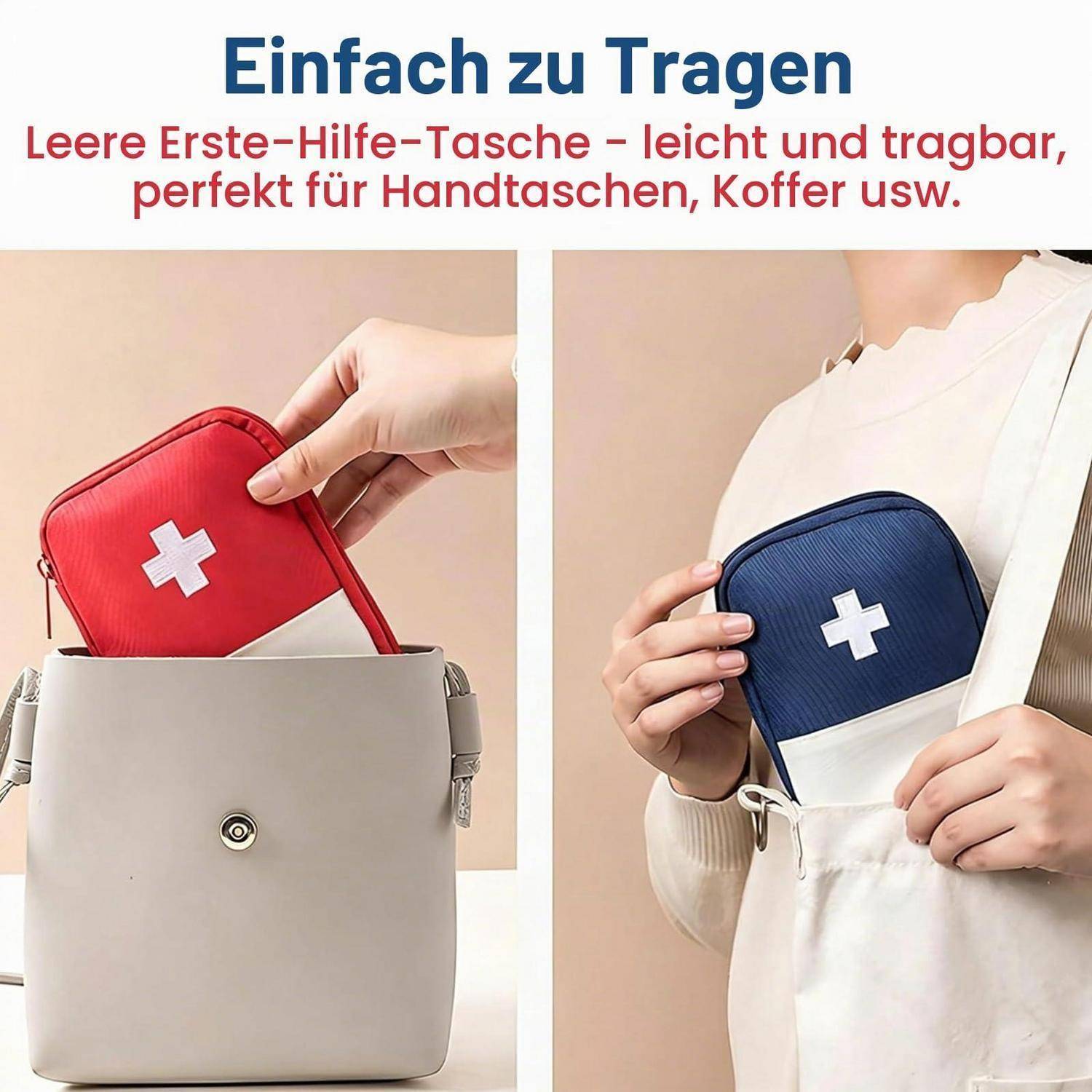 2x Erste Hilfe Tasche leer, Medikamententasche kompakt, wasserdicht