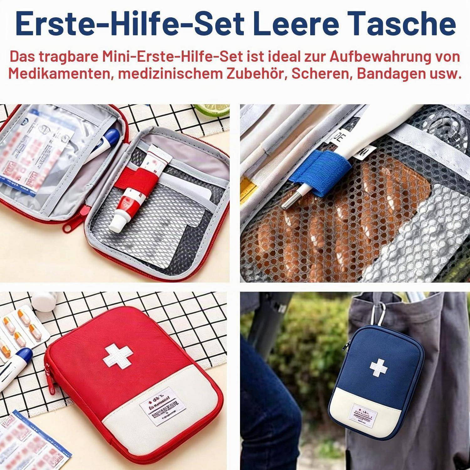 2x Erste Hilfe Tasche leer, Medikamententasche kompakt, wasserdicht