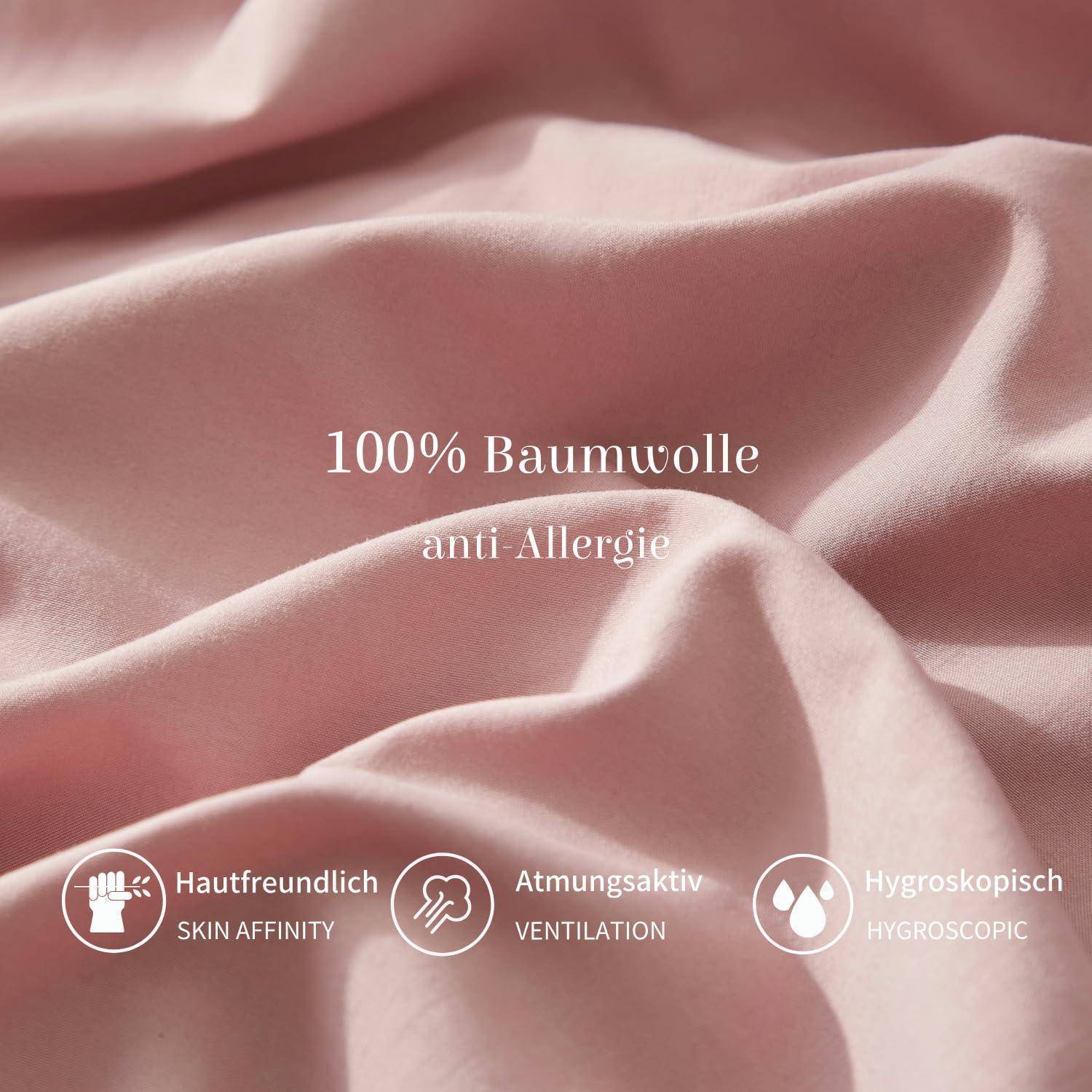 Rosa Stoffhintergrund mit Text „100% Baumwolle
