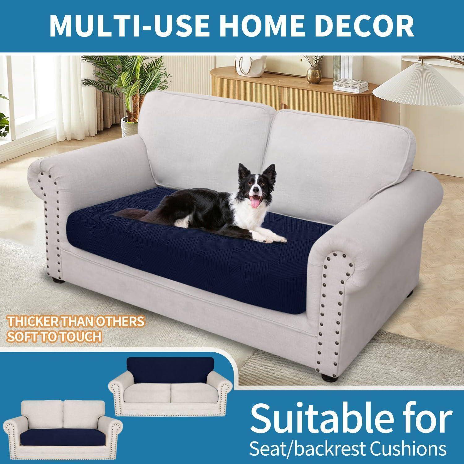 Sofa Sitzkissenbezug Stretch Blau 2 Sitzer