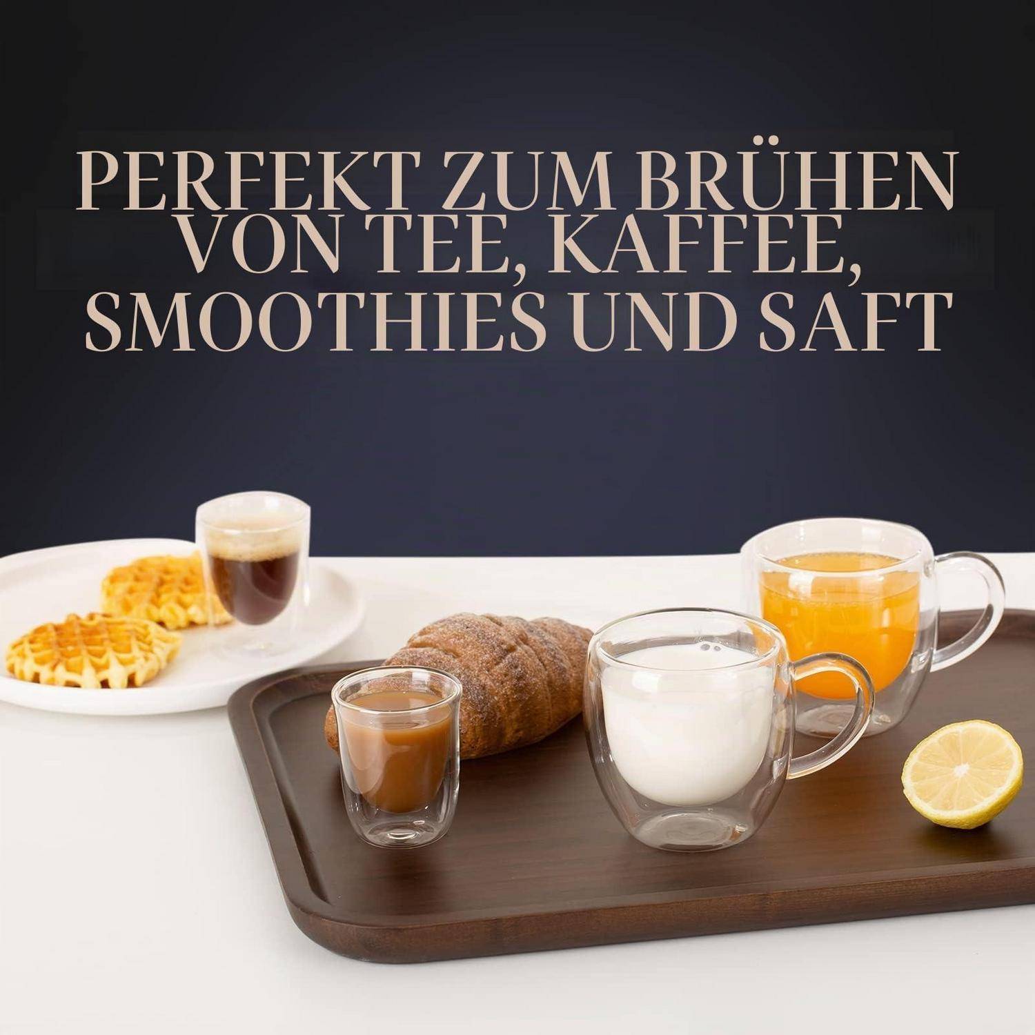 PERFEKT ZUM BRÜHEN VON TEE, KAFFEE, SMOOTHIES UND SAFT.