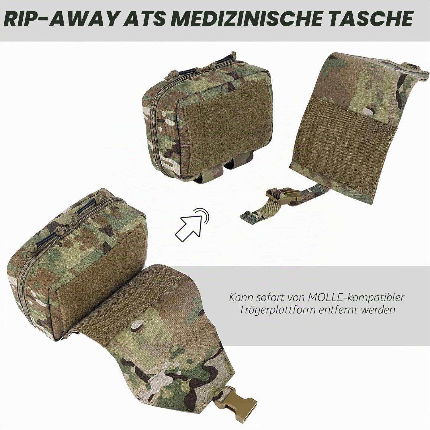 PETAC GEAR Taktische Erste-Hilfe-Tasche IFAK Molle abnehmbar MC