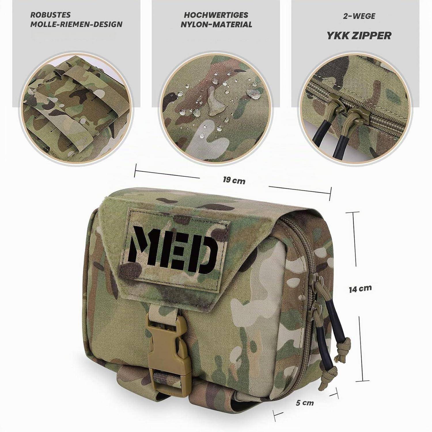 PETAC GEAR Taktische Erste-Hilfe-Tasche IFAK Molle abnehmbar MC