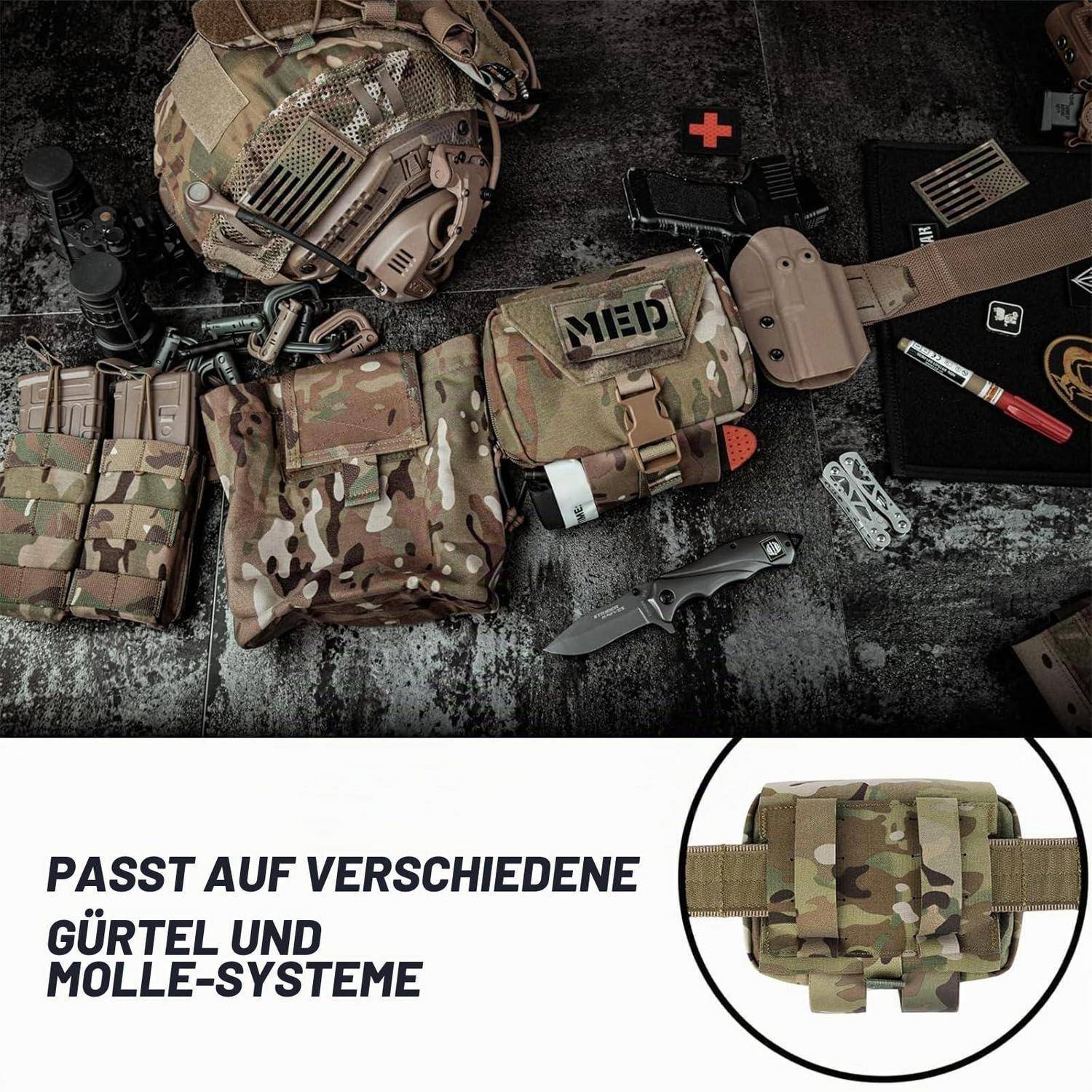 PETAC GEAR Taktische Erste-Hilfe-Tasche IFAK Molle abnehmbar MC
