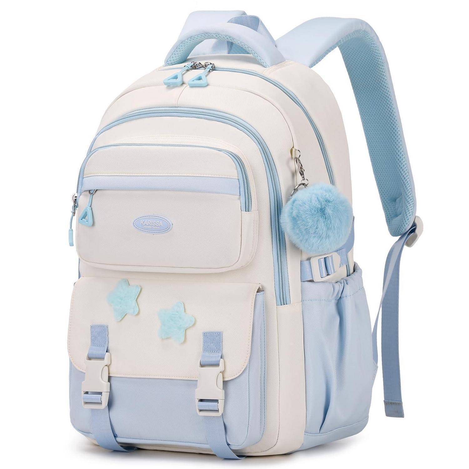 Amythe Schulrucksack Mädchen Blau Oxford-Gewebe 31x16x46cm