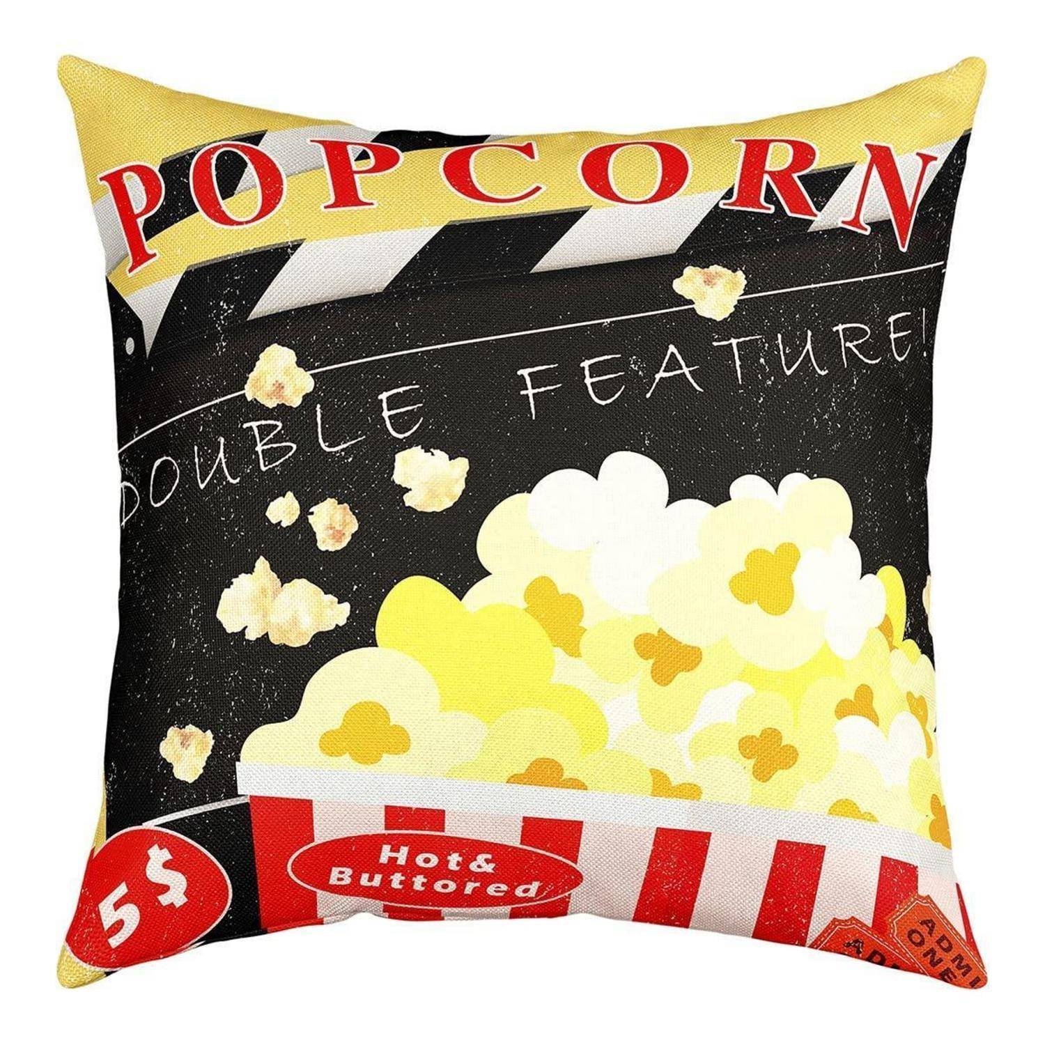 4er Set Kissenbezüge 50x50cm Popcorn Film Motiv Polyester