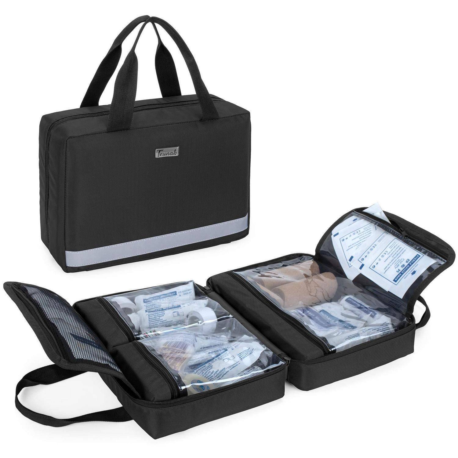 Trunab Erste Hilfe Tasche Schwarz mit Reflektor