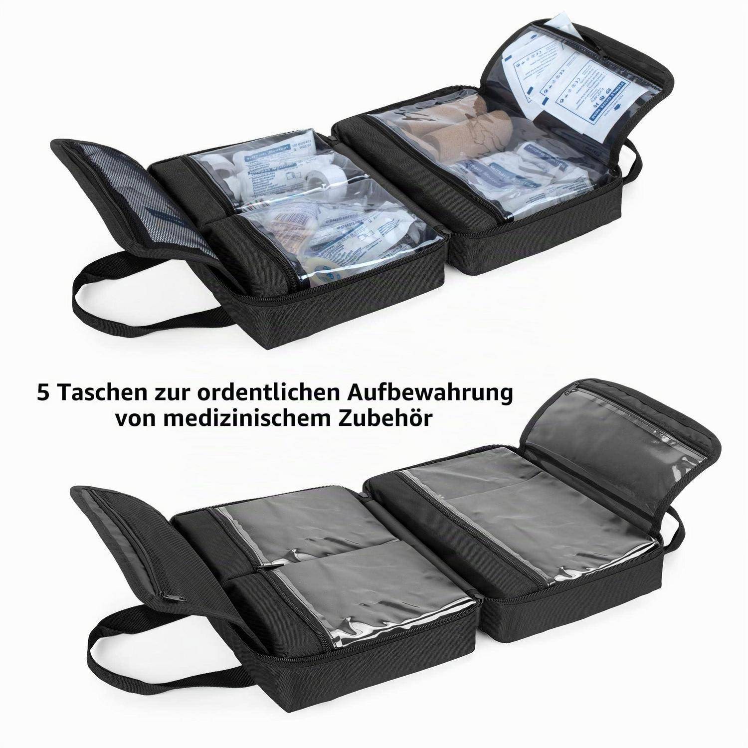 Trunab Erste Hilfe Tasche Schwarz mit Reflektor