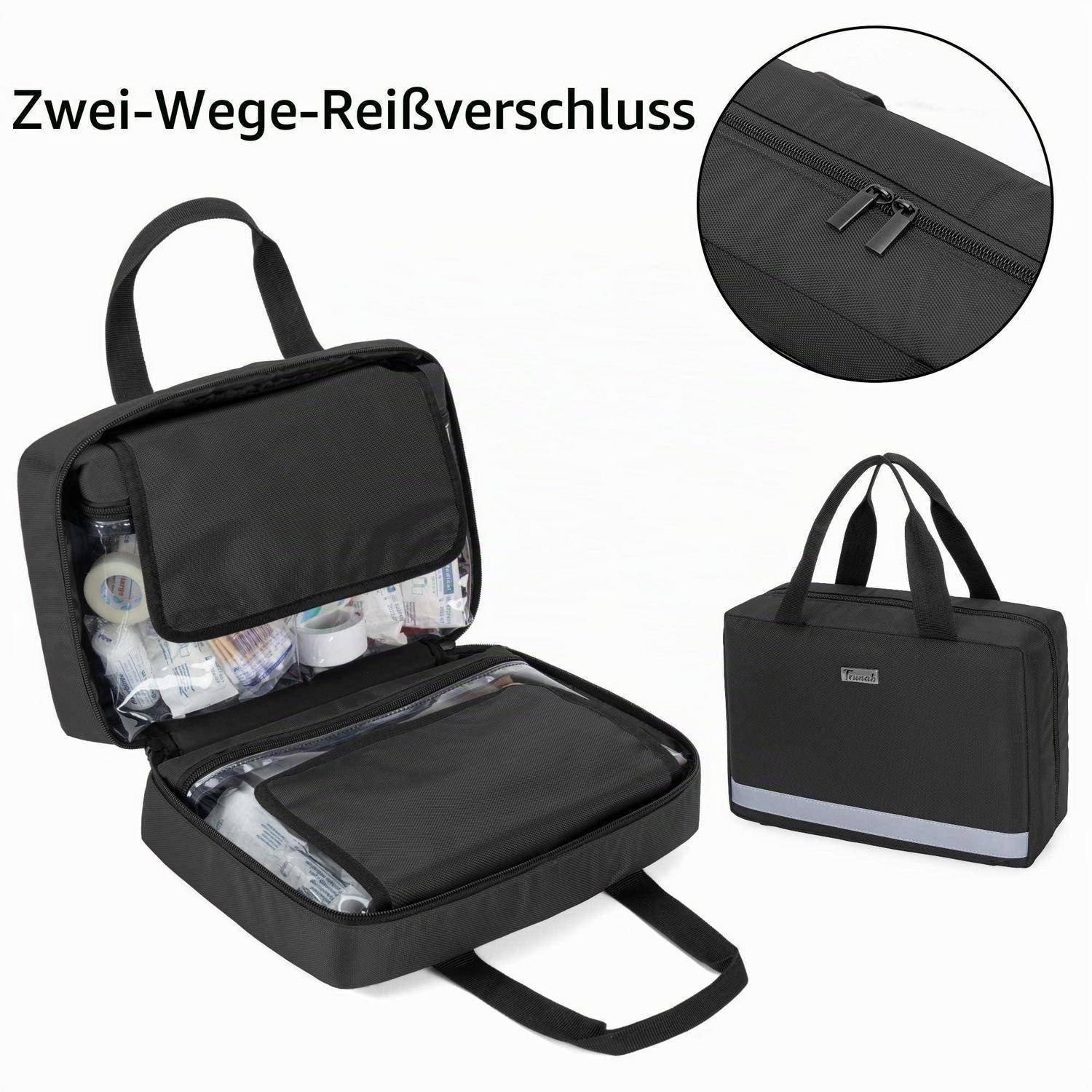 Trunab Erste Hilfe Tasche Schwarz mit Reflektor