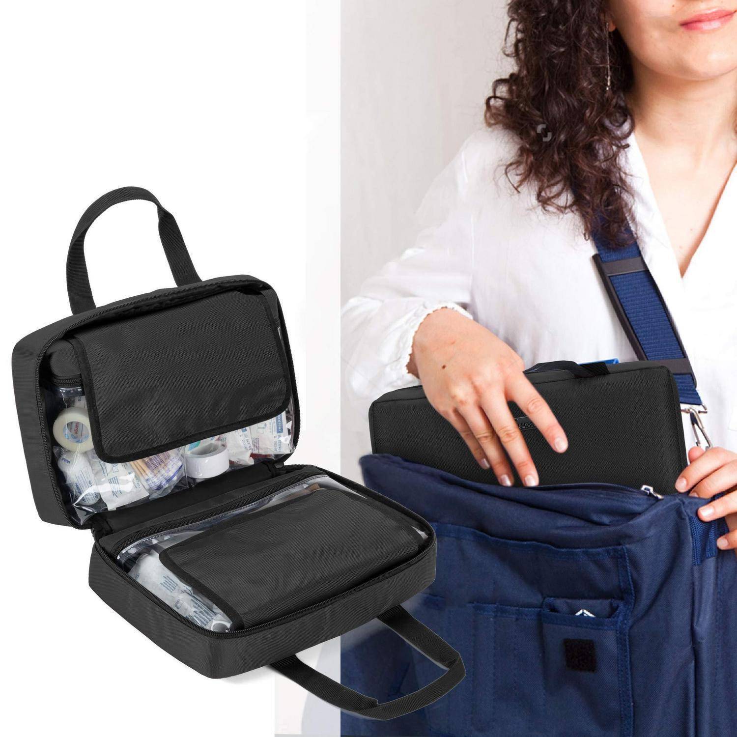 Trunab Erste Hilfe Tasche Schwarz mit Reflektor