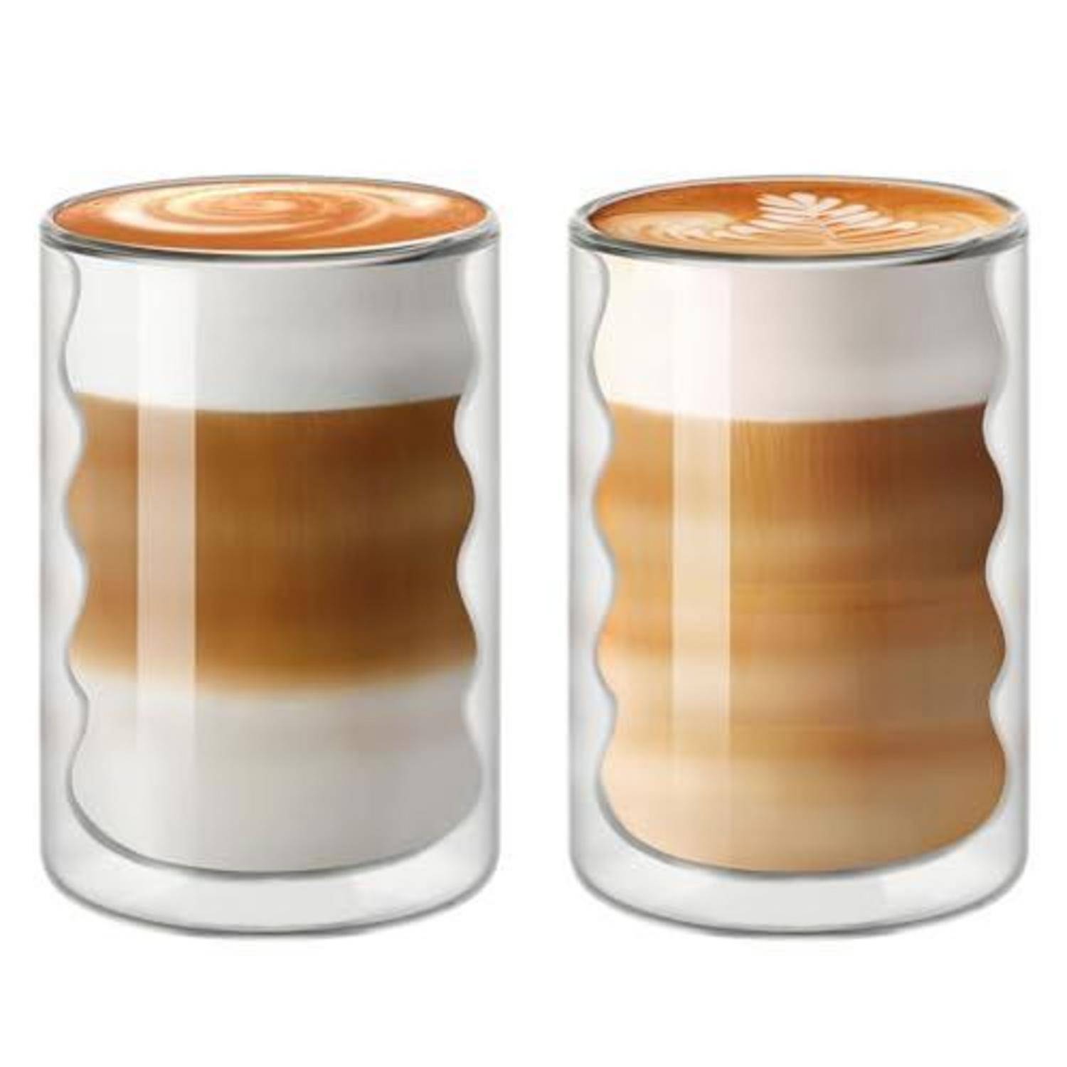 Vicloon Doppelwandige Espressotassen 375ml, 2 Stück, Borosilikatglas