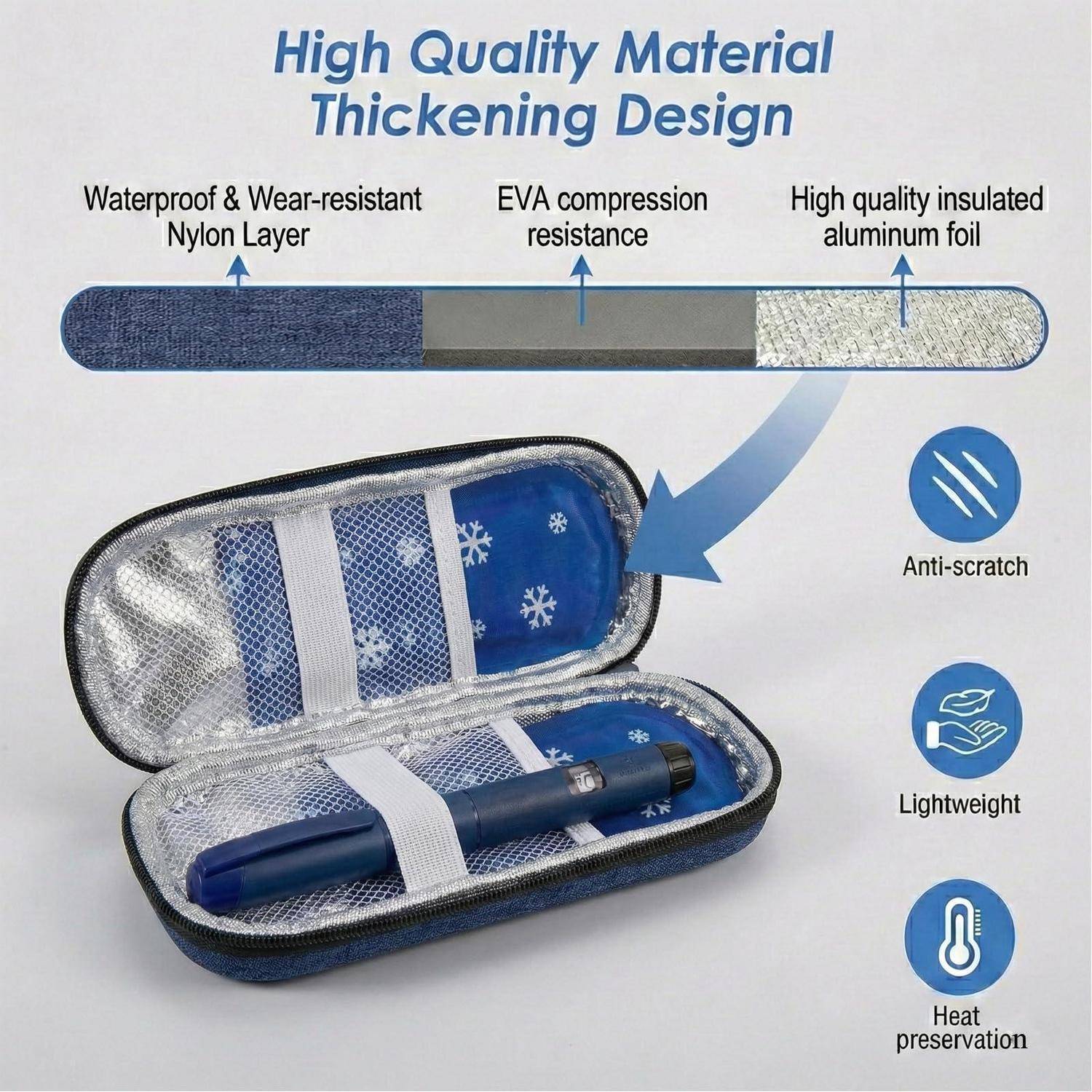 Insulin Kühltasche mit Kühlakku, Diabetiker Tasche für Insulinpen &amp; Spritzen