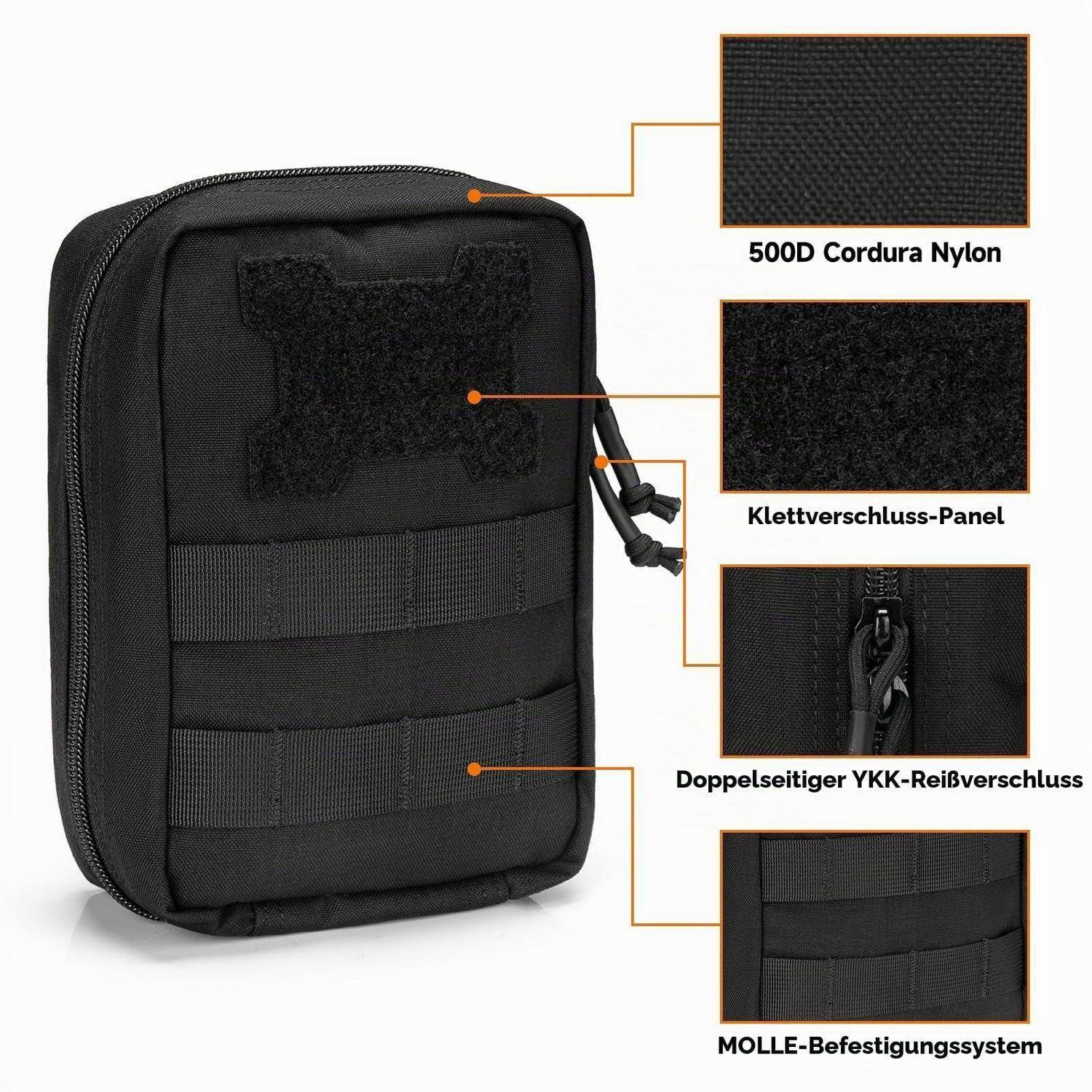 EXCELLENT ELITE SPANKER IFAK Tasche Molle Pouch Schwarz 500D Cordura