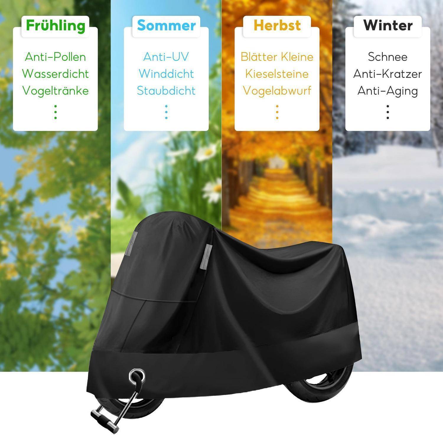 Fahrradabdeckung Wasserdicht Schwarz 220x110x95cm