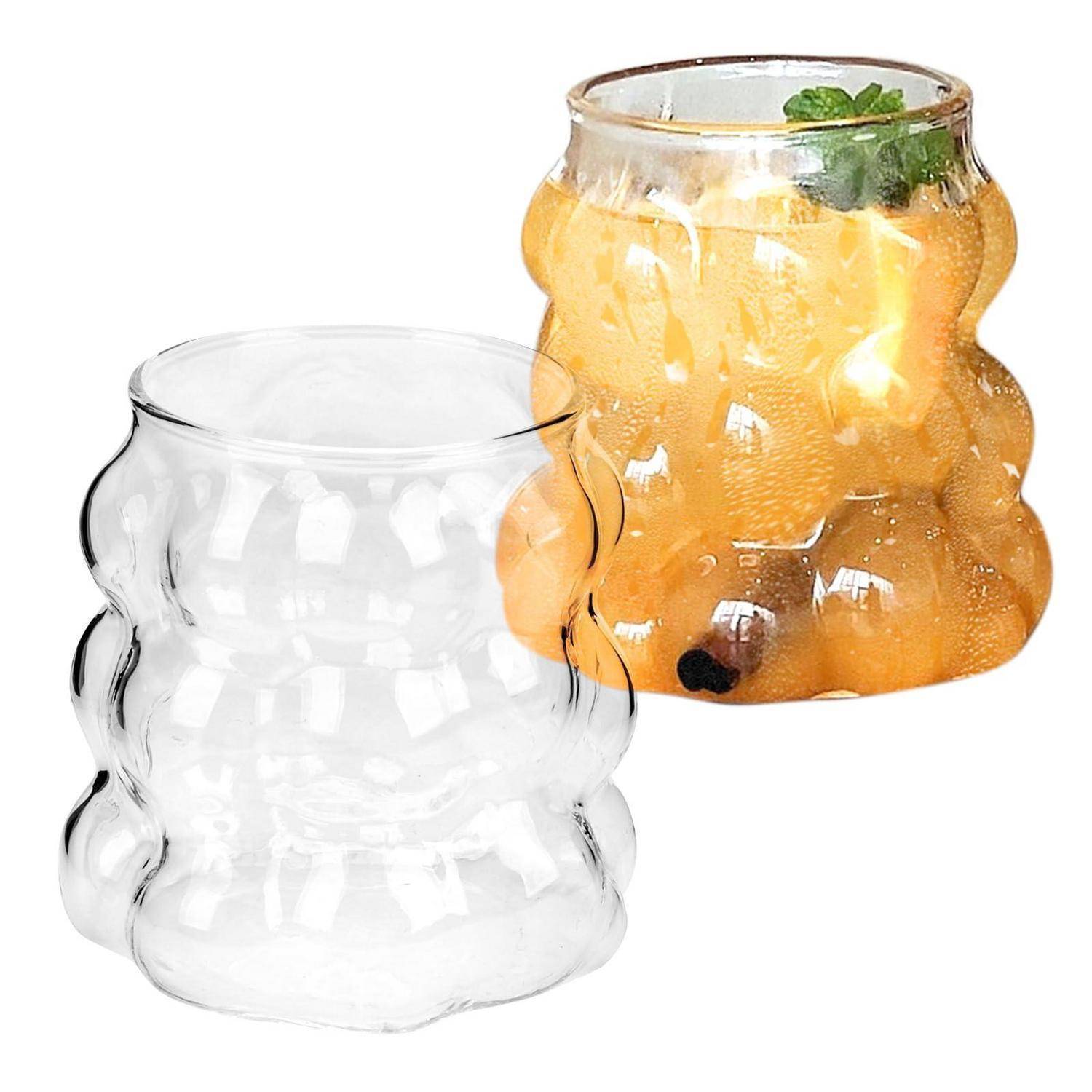 2er Set Bubble Gläser 350ml Borosilikatglas Traubenform
