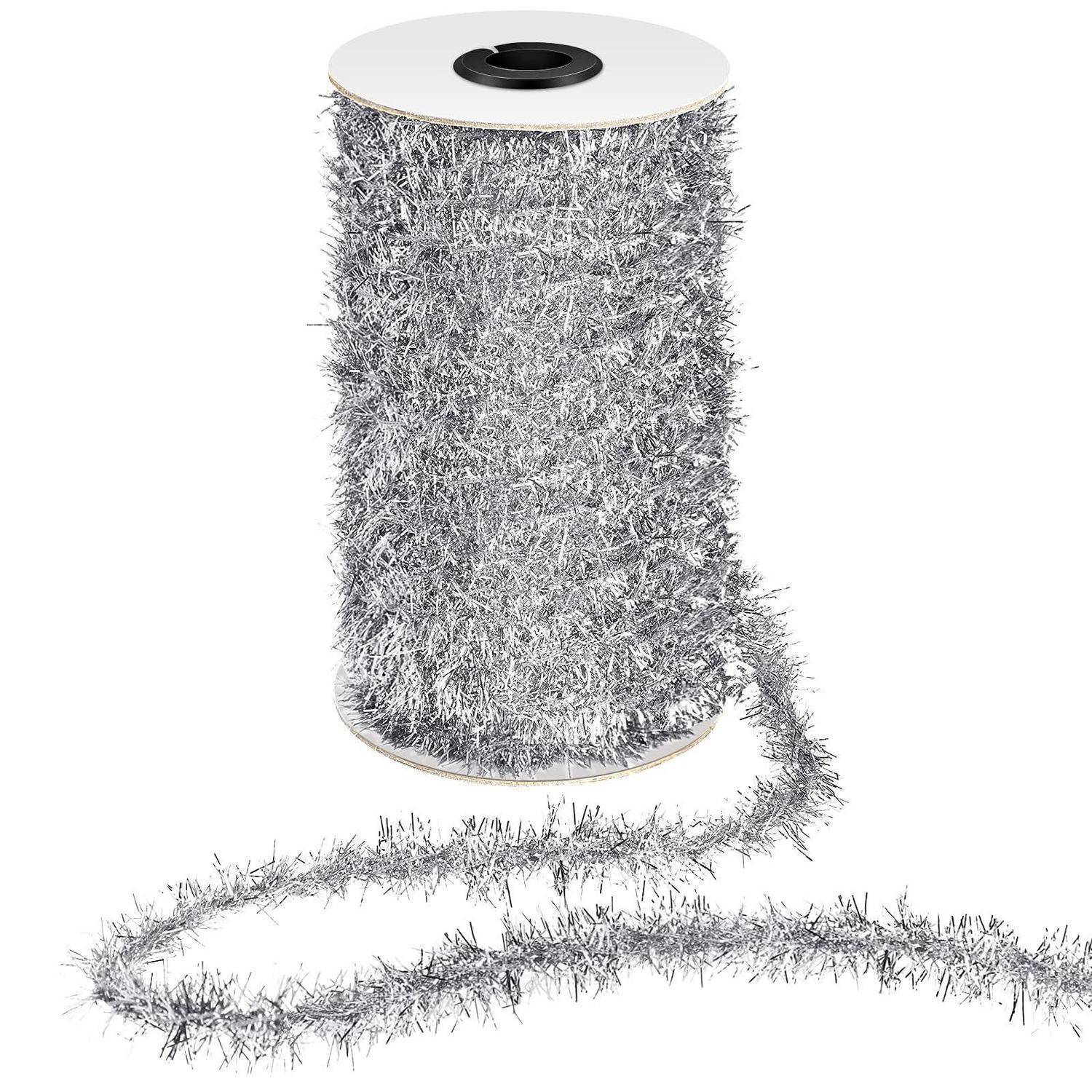 Lametta Girlande 25m x 1,8cm Silber