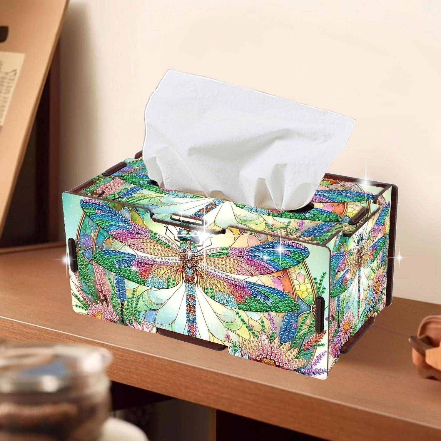 DIY Diamond Painting Taschentücherbox Libelle 22.5x12.7cm
