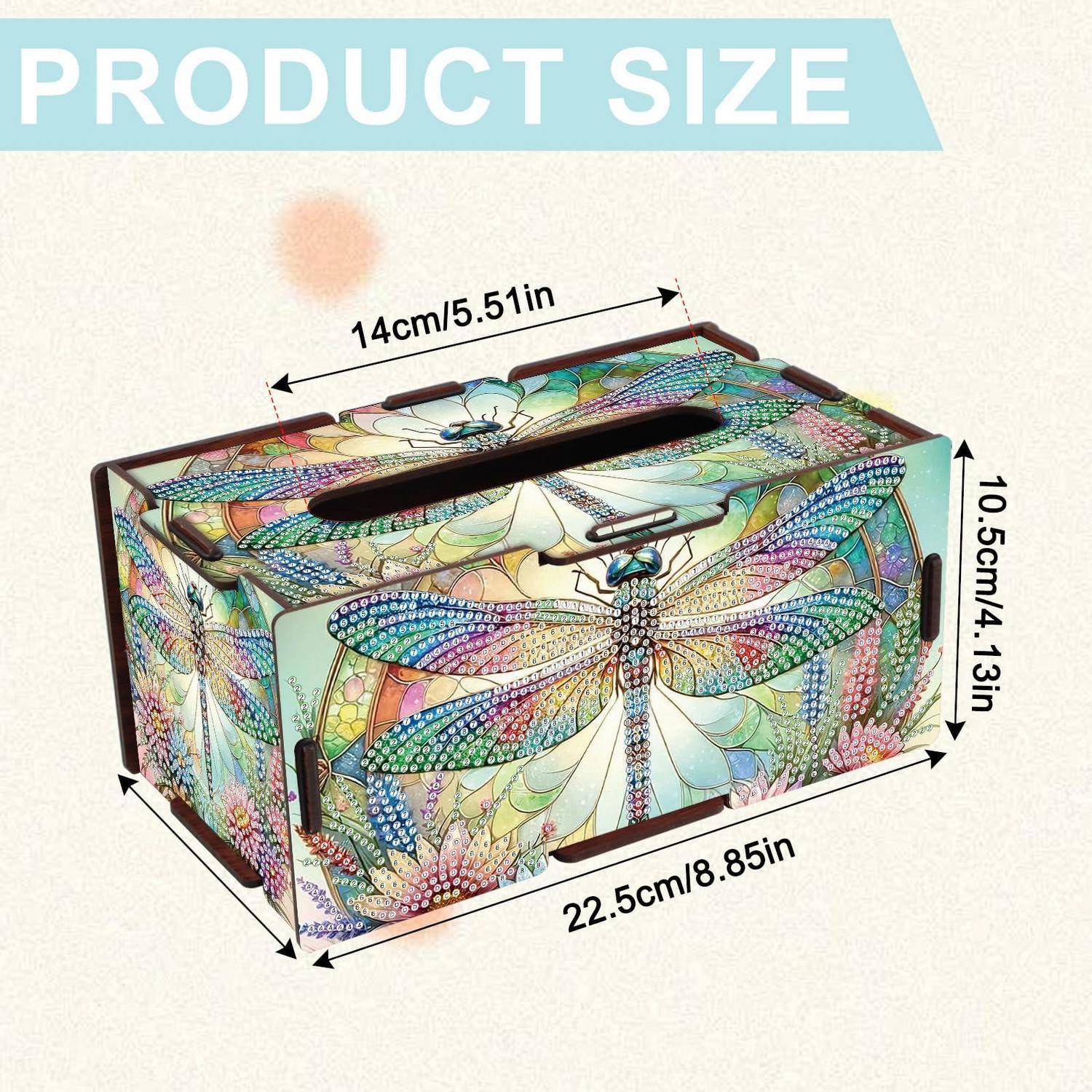 DIY Diamond Painting Taschentücherbox Libelle 22.5x12.7cm