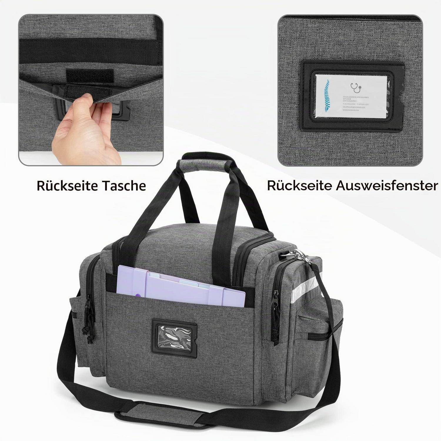 Damero Medizinische Trauma Tasche leer Grau mit Trennwänden