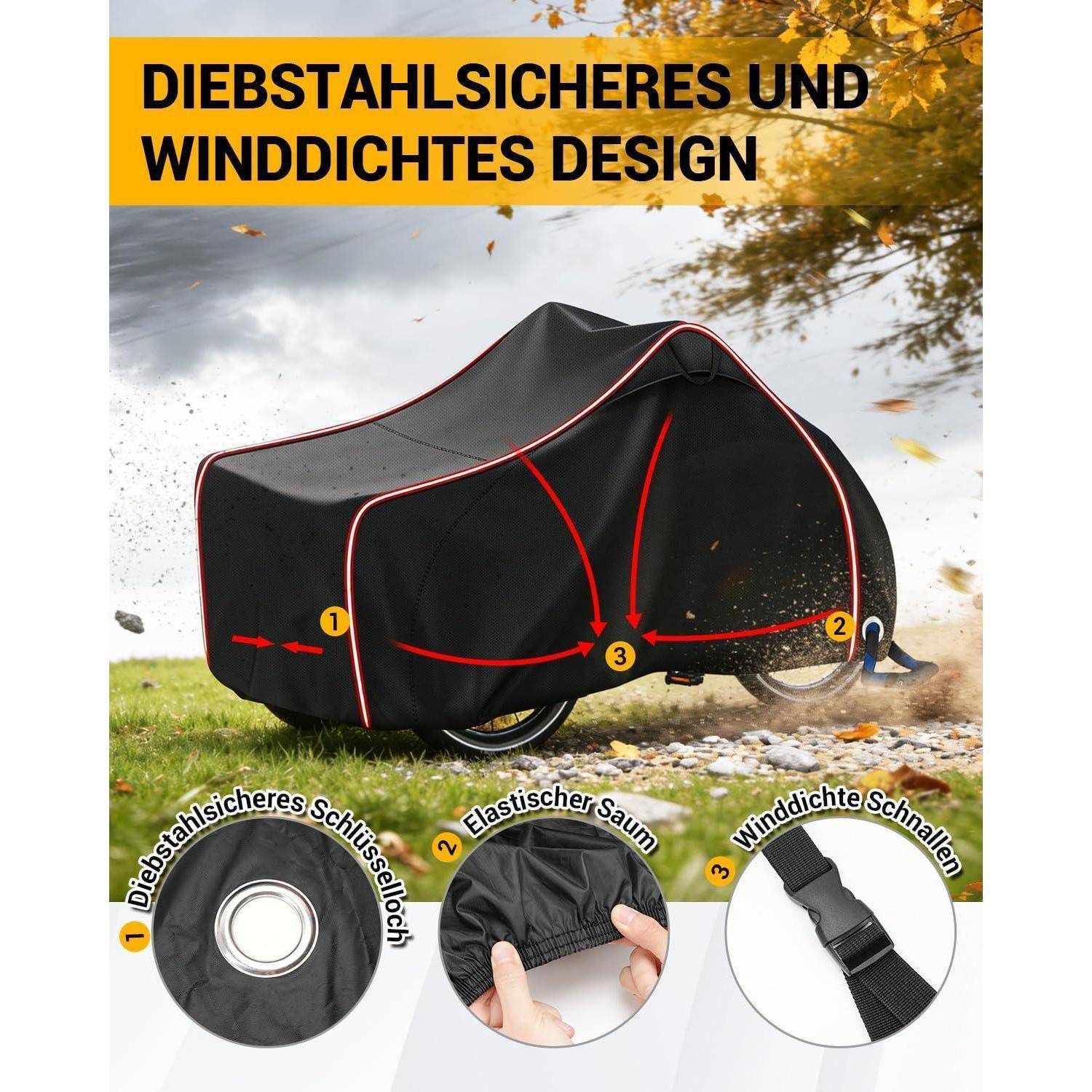 Fahrradabdeckung Lastenrad 258x105x125cm wasserdicht winddicht