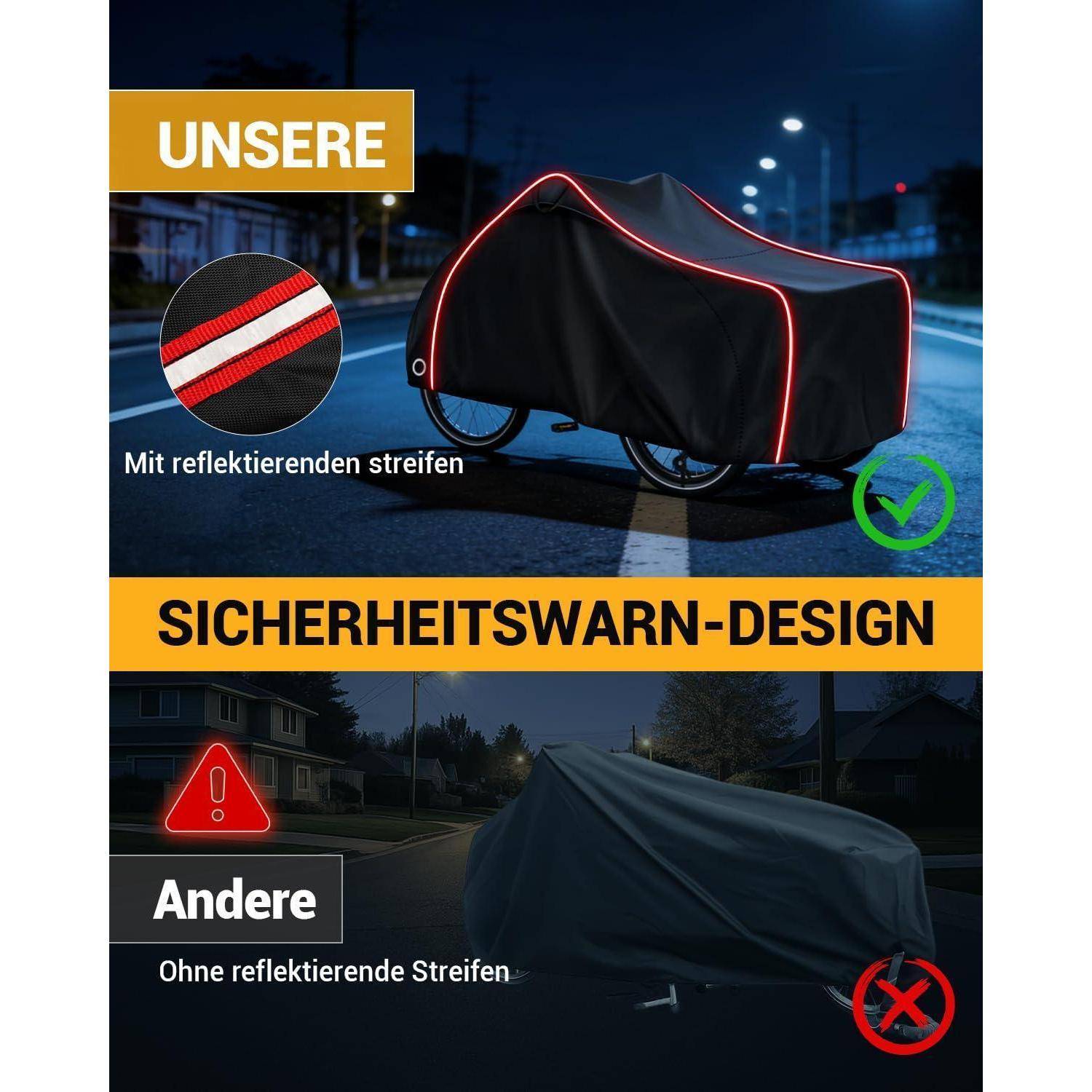 Fahrradabdeckung Lastenrad 258x105x125cm wasserdicht winddicht