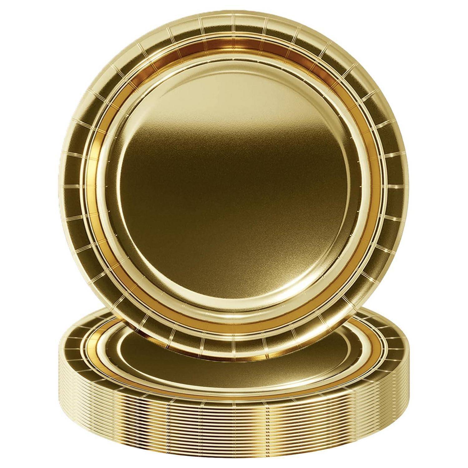 Pappteller Gold 16 Stück 23cm Rund Einwegteller Partygeschirr