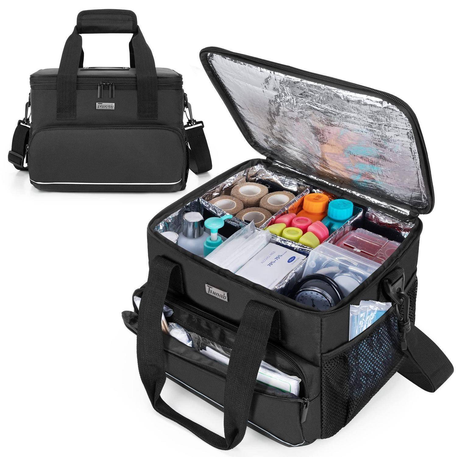 Trunab Isolierte Medizinische Tasche Schwarz mit 5 Trennwänden