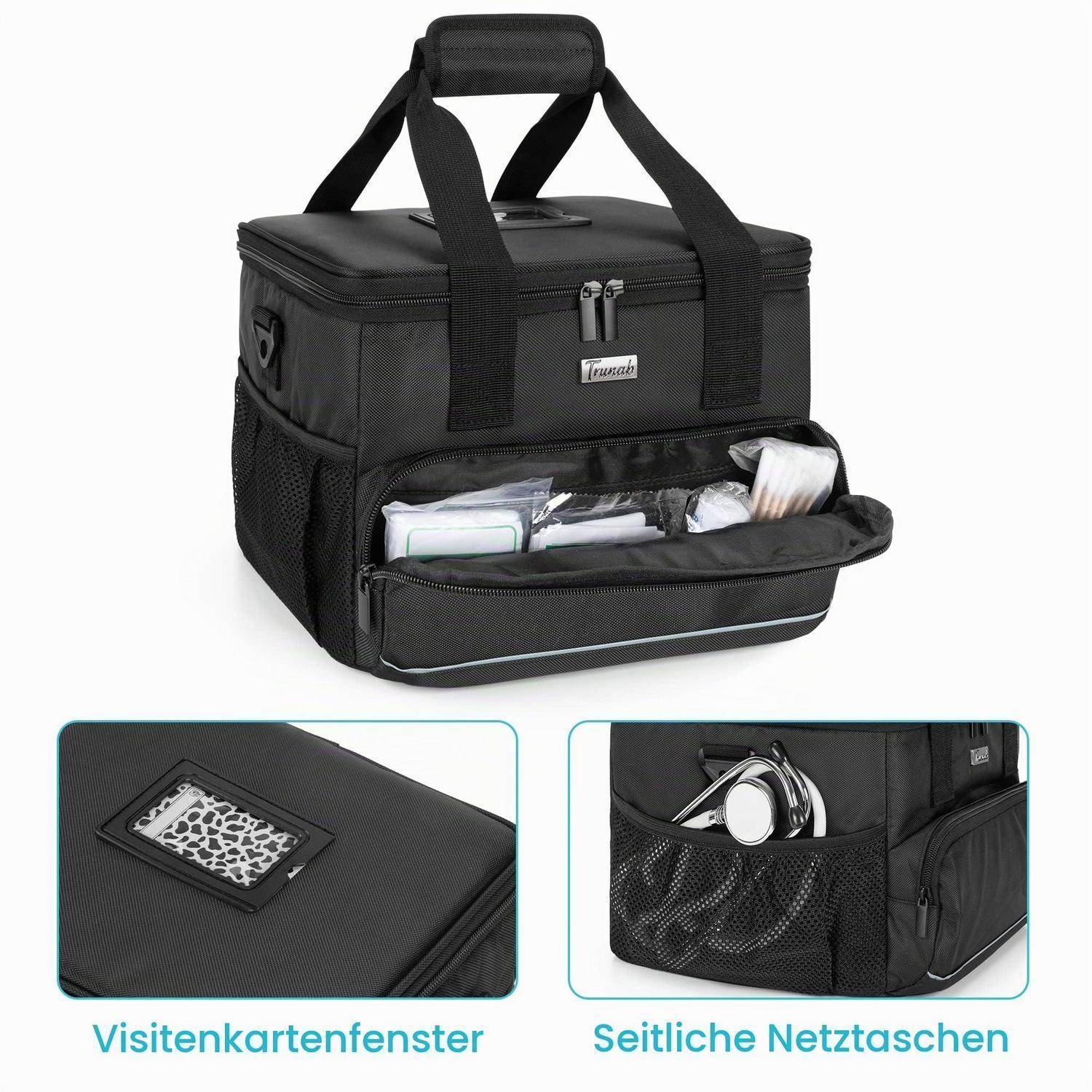 Trunab Isolierte Medizinische Tasche Schwarz mit 5 Trennwänden