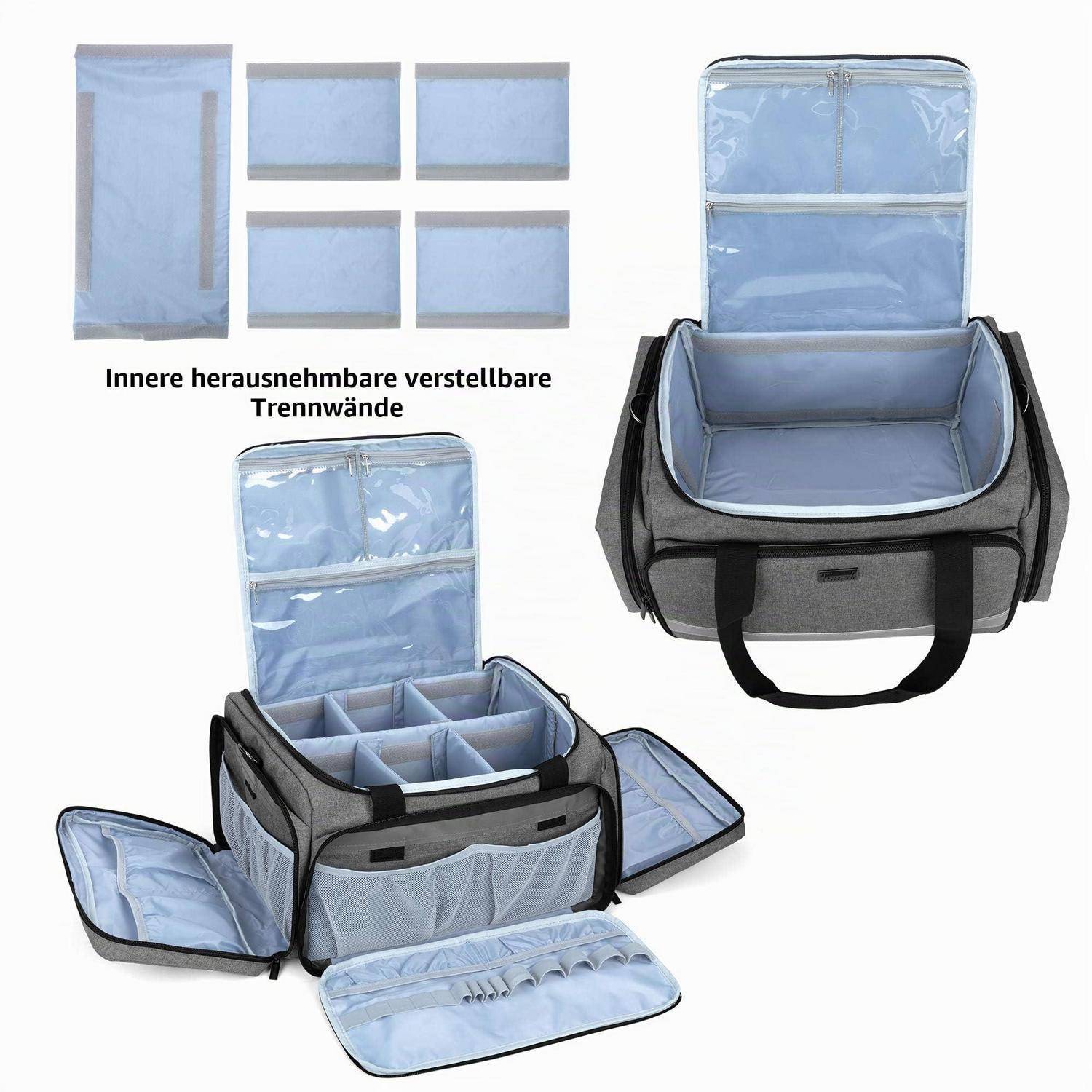 Trunab Notfalltasche Grau mit Trennwänden und reflektierenden Streifen