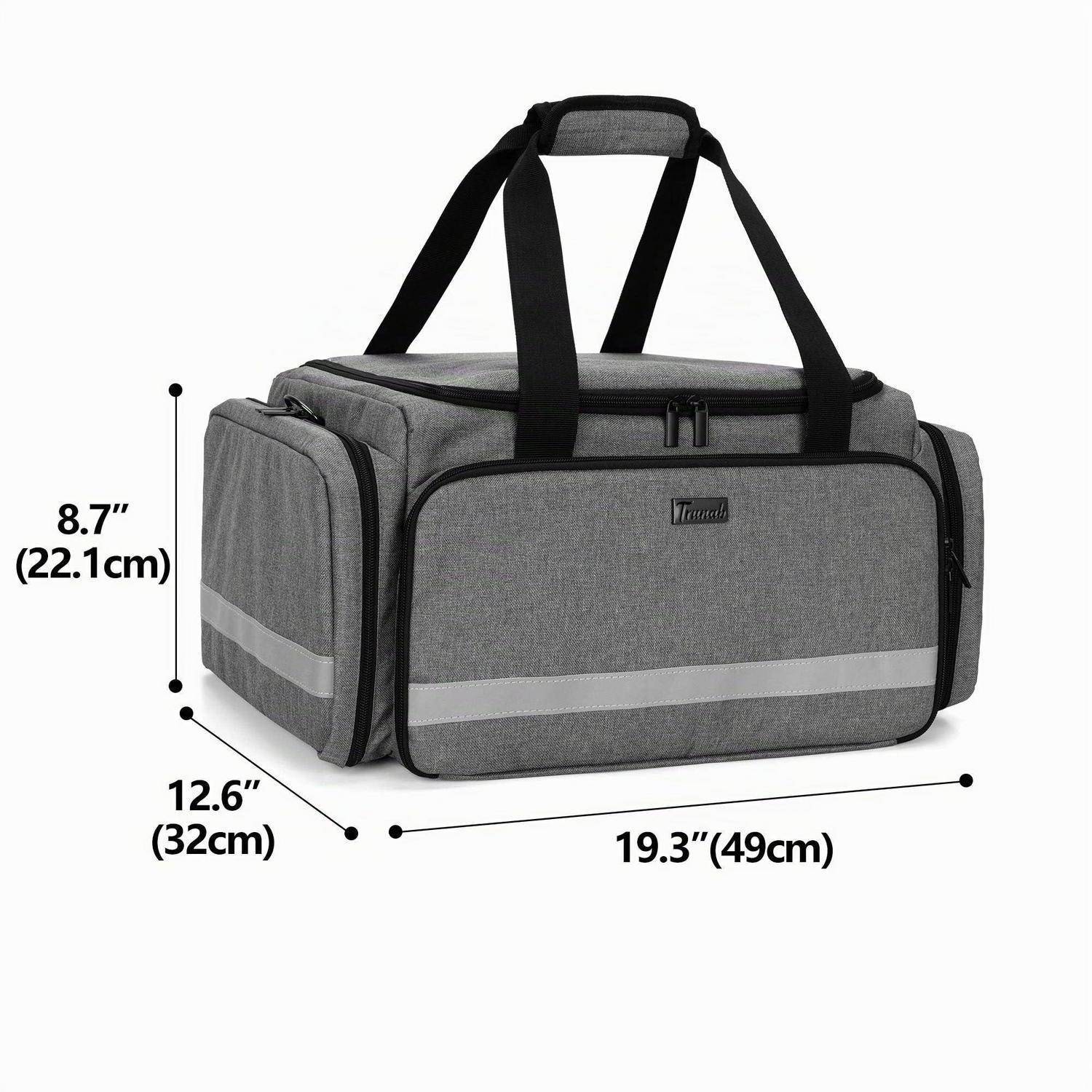 Trunab Notfalltasche Grau mit Trennwänden und reflektierenden Streifen